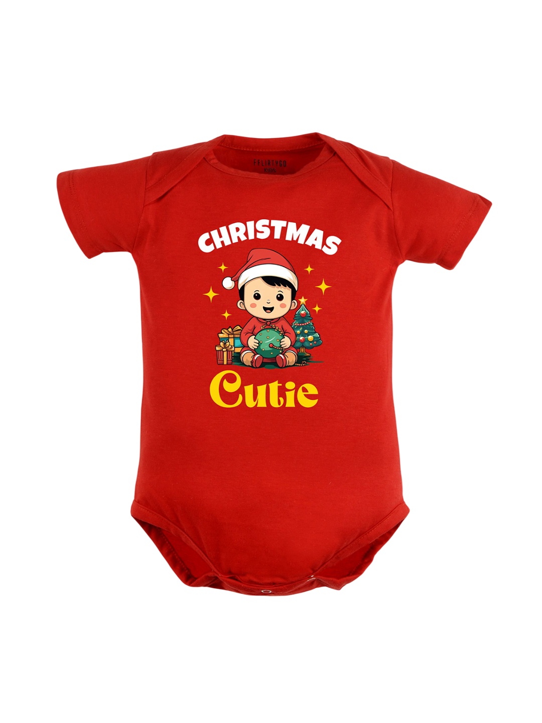 

FFLIRTYGO Infants Printed Pure Cotton Bodysuit, Red