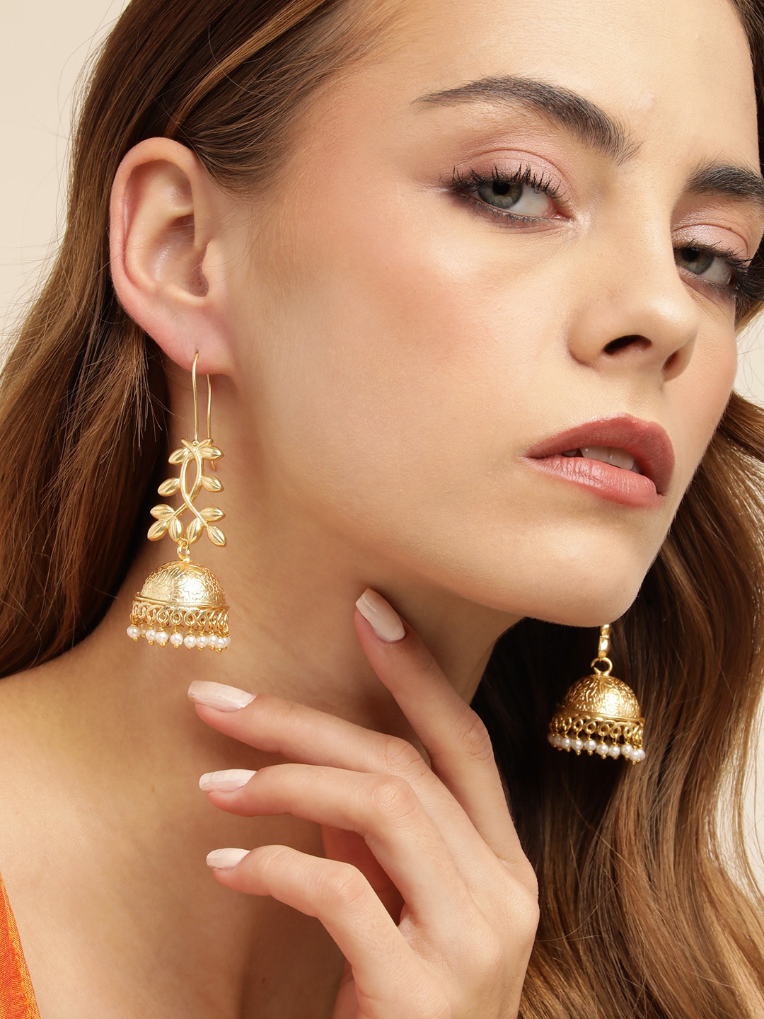 

Anouk Gold-Plated Drop Earrings Dome Shaped Jhumkas