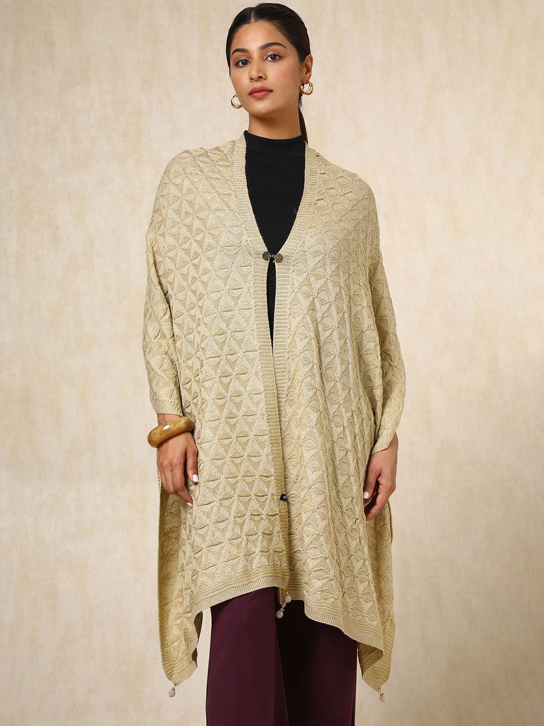 

Soch Womens Beige Acrylic Woven Design Shawl