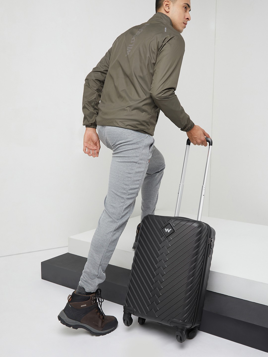 

Wildcraft Citron Textured Hard Sided Cabin Trolley Suitcase, Black