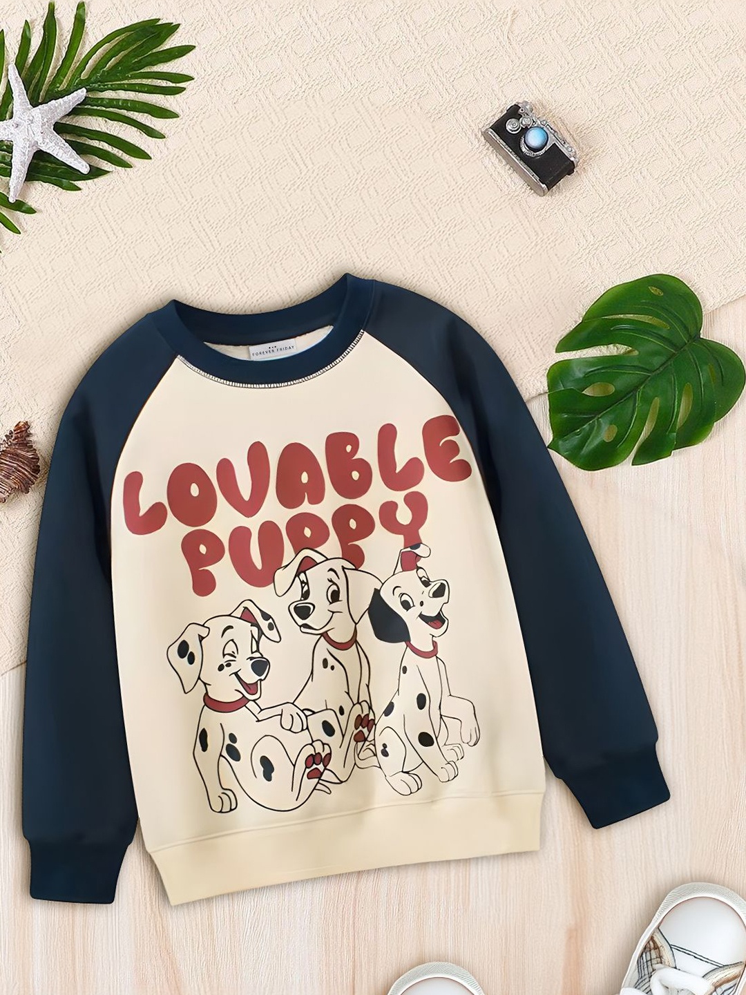 

FOREVER FRIDAY Boys Self Design Printed Sweatshirt, Navy blue