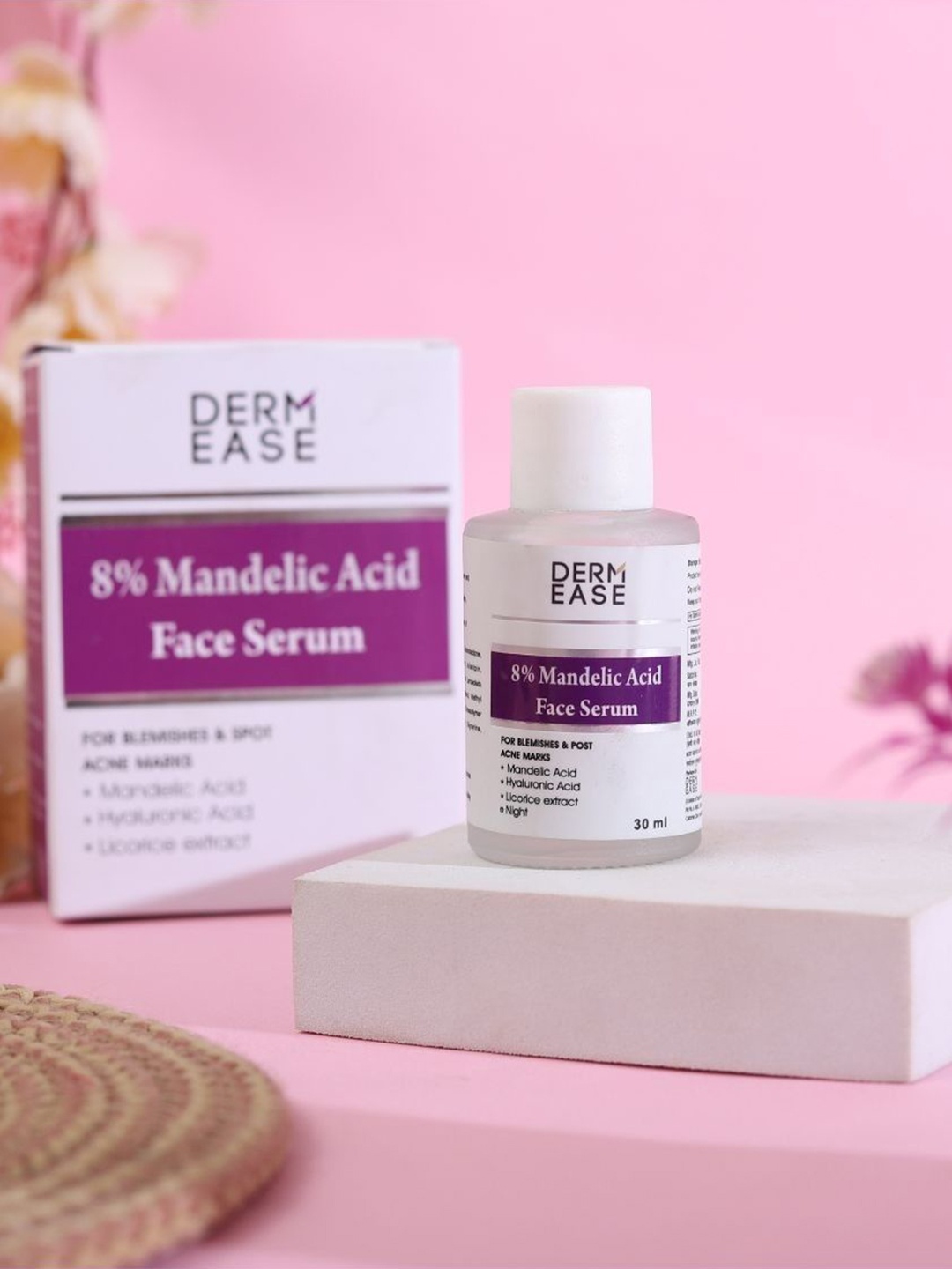 

DERMEASE 8% Mandelic & Hyaluronic Acid Face Serum - 30 ml, Nude