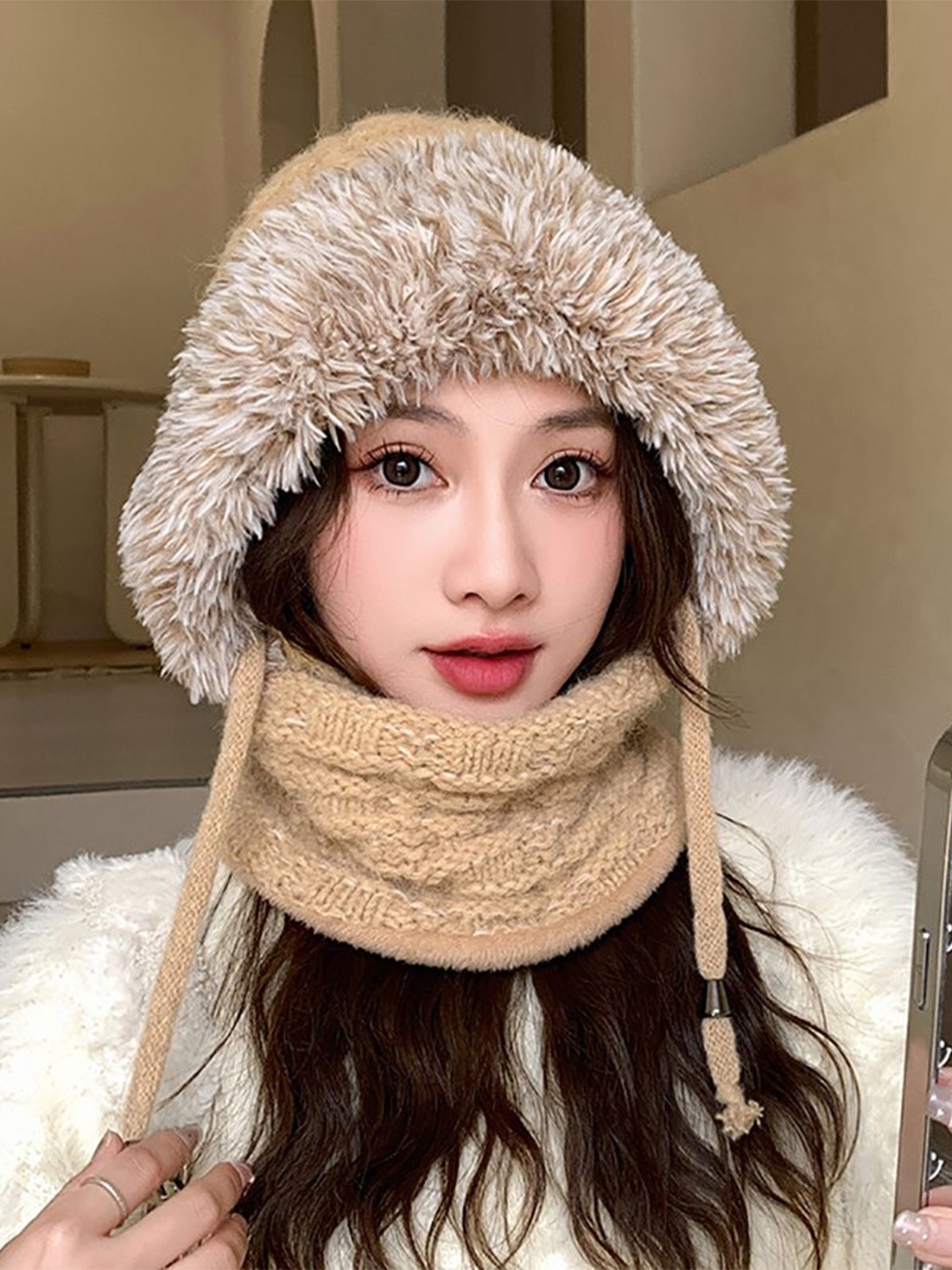 

StyleCast x Revolte Women Self Design Balaclava, Khaki
