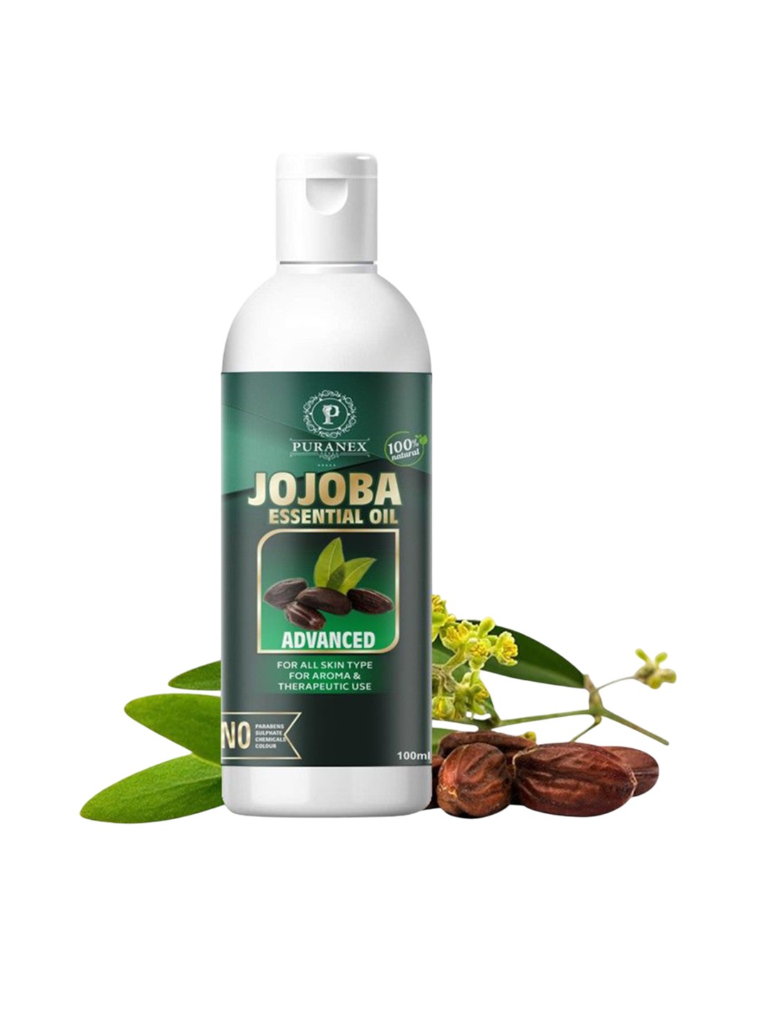 

Puranex 100% Cold Pressed Jojoba Oil For Skin & Hair - 100 ml, Transparent