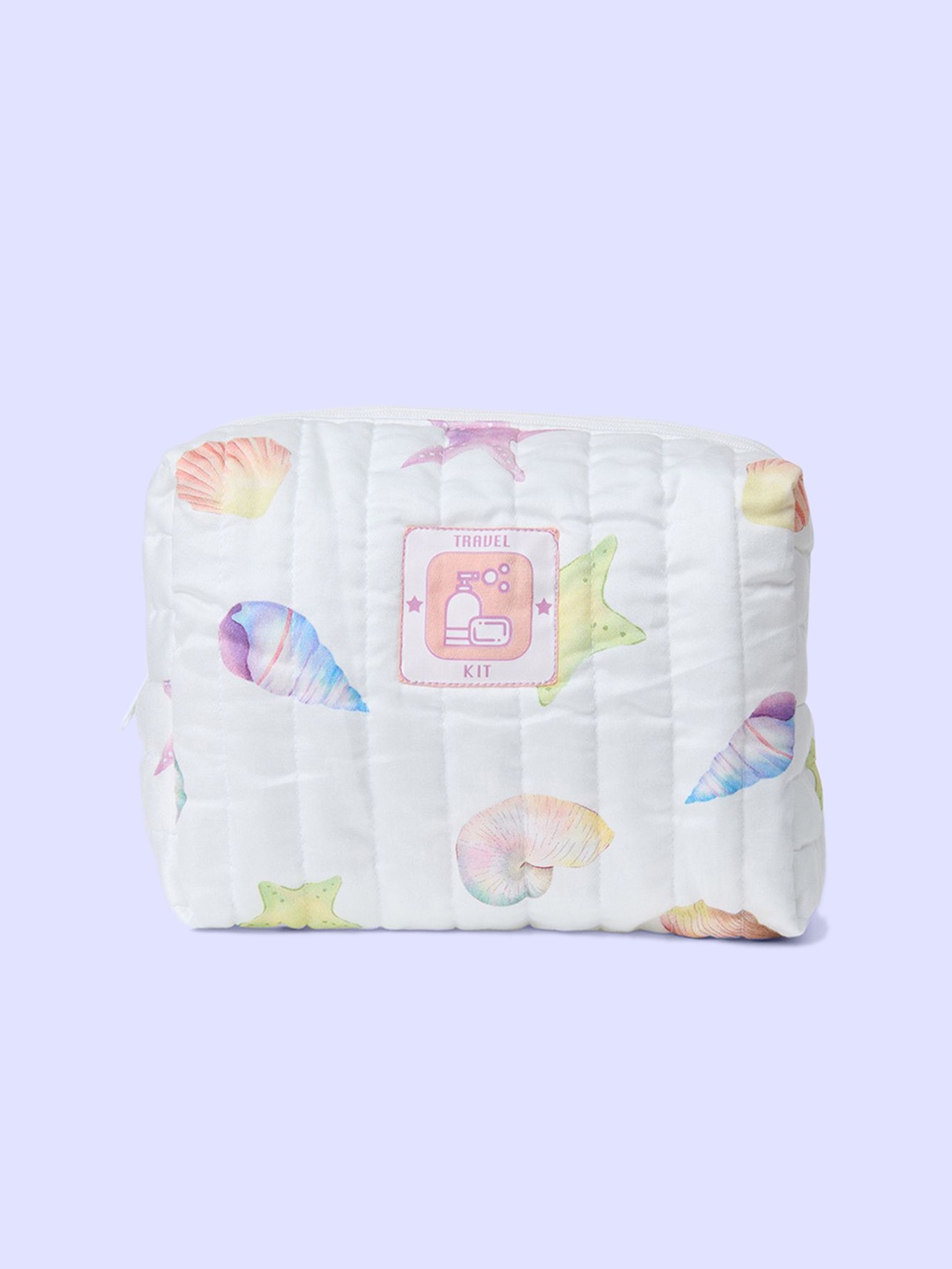 

Fancy Fluff Girls Printed Travel Pouch, White