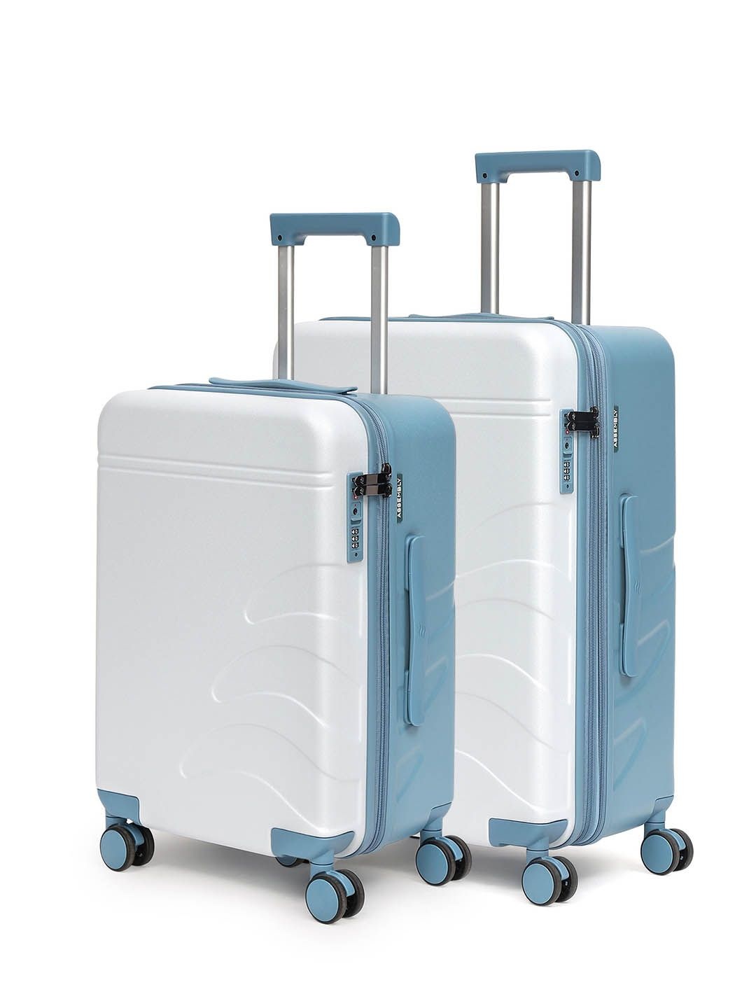 

Assembly Unisex Set Of 2 Colourblocked Hard-Sided Trolley Bags, Blue