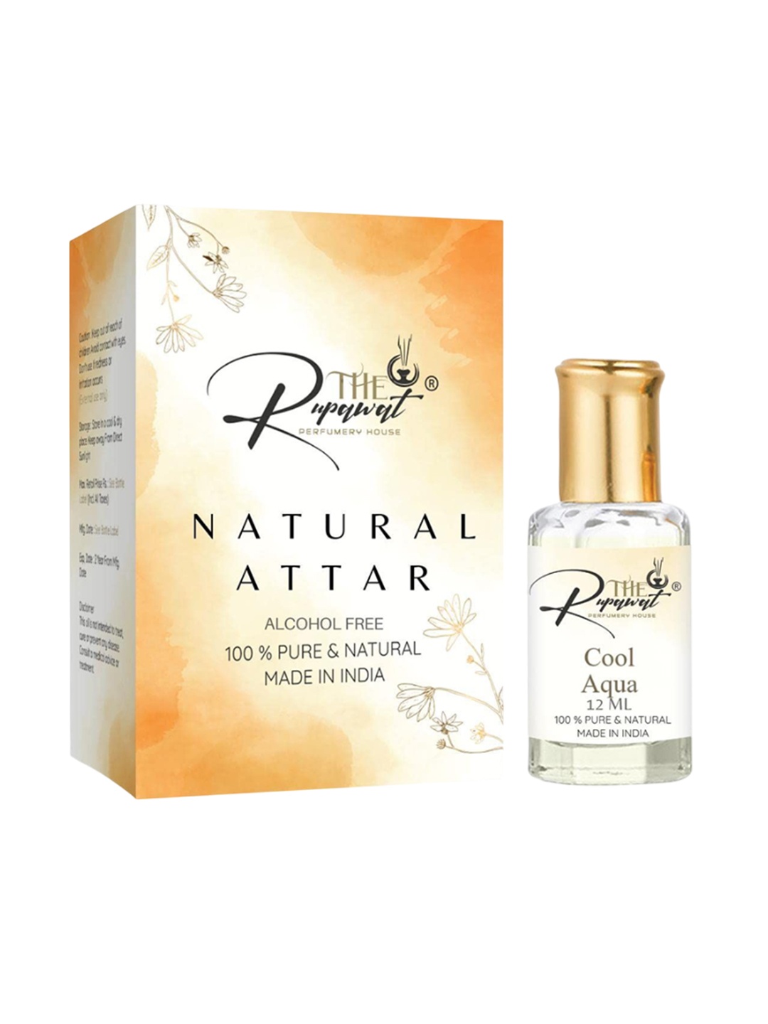 

THE RUPAWAT Perfumery House Cool Aqua Natural & Pure Alcohol Free Attar - 12 ml, Transparent