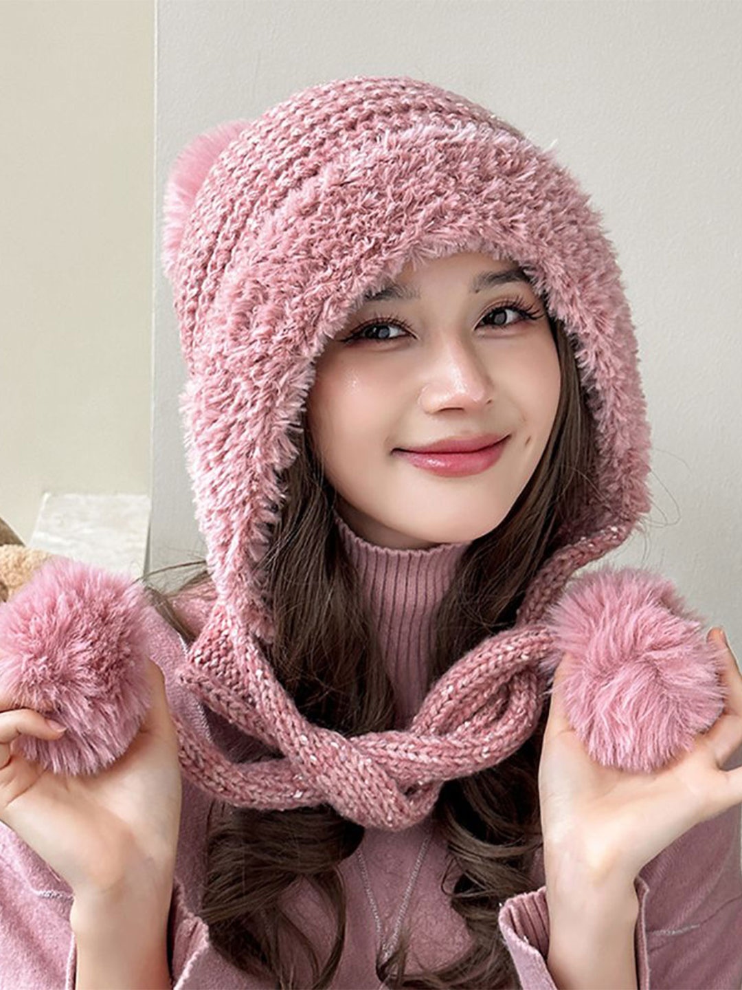 

StyleCast x Revolte Women Self Design Beanie, Pink