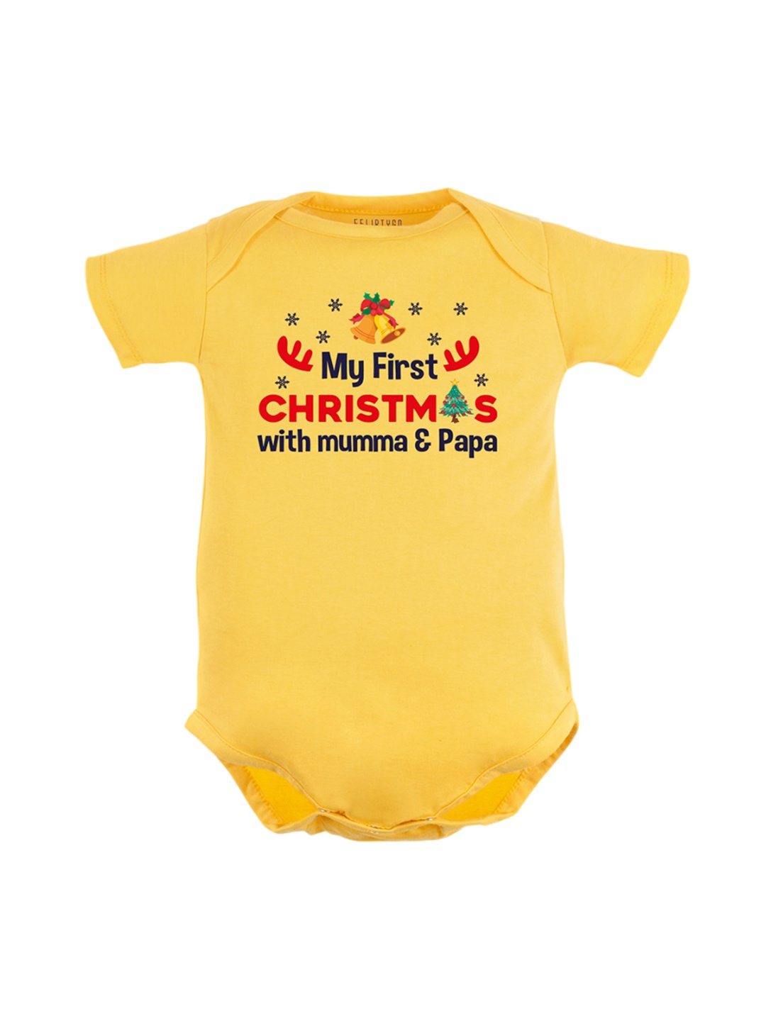 

FFLIRTYGO Infants Printed Pure Cotton Bodysuit, Yellow