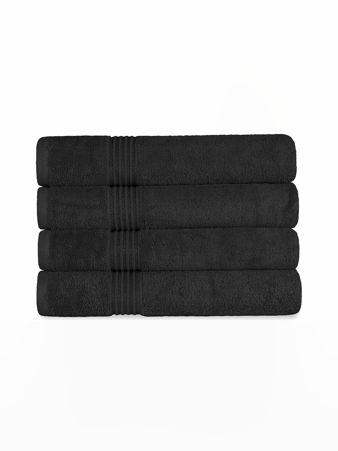 

Ink Craft Black 4 Pieces Cotton Lightweight Quick Dry & High Absorbent Bath Towels