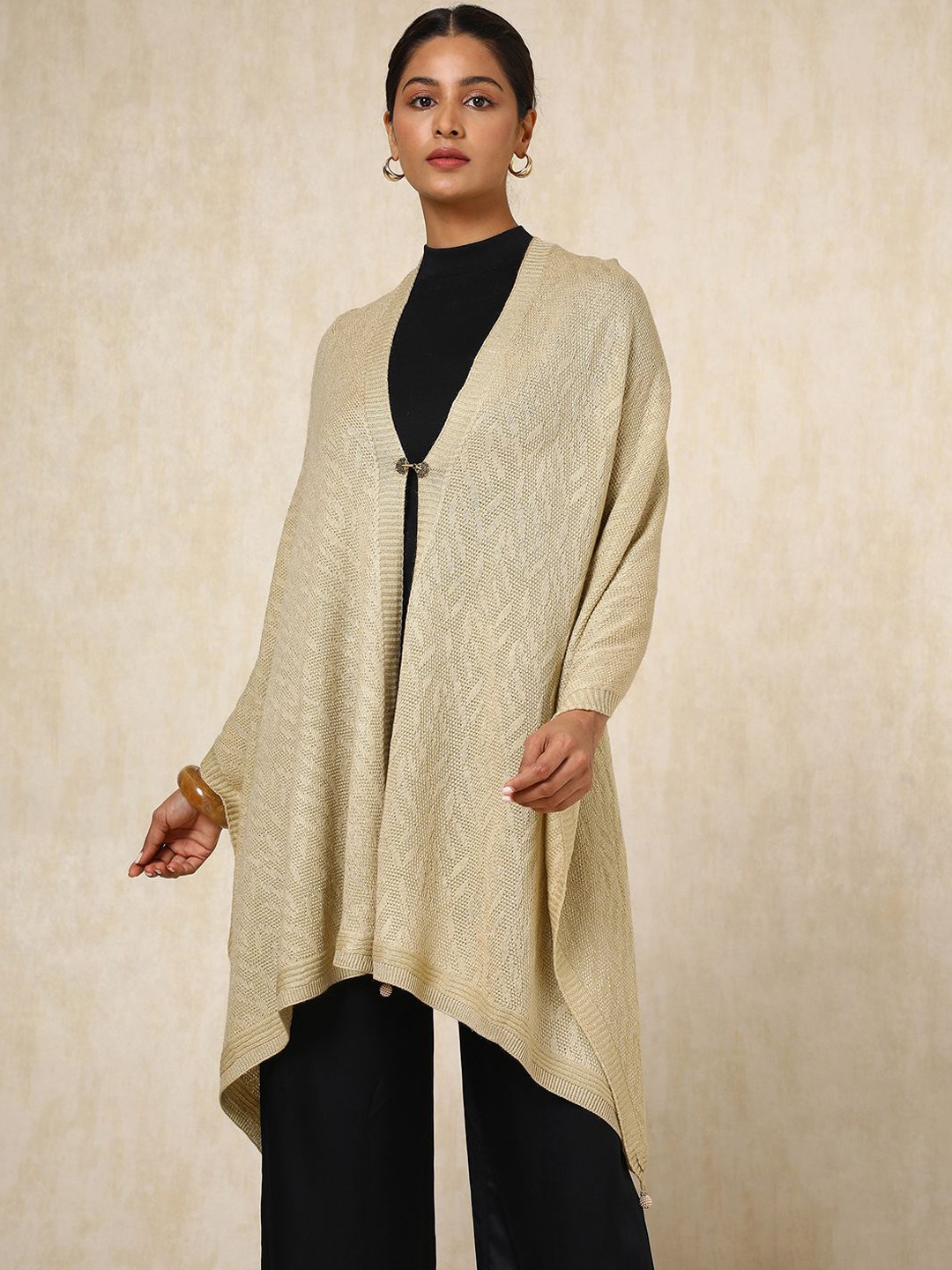 

Soch Women Woven Design Shawl, Beige