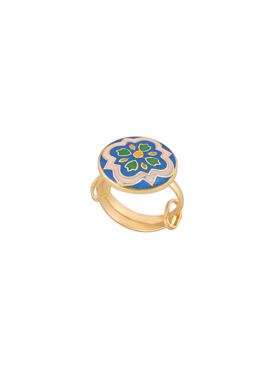 

House of Pataudi Gold-Plated Enamelled Finger Ring