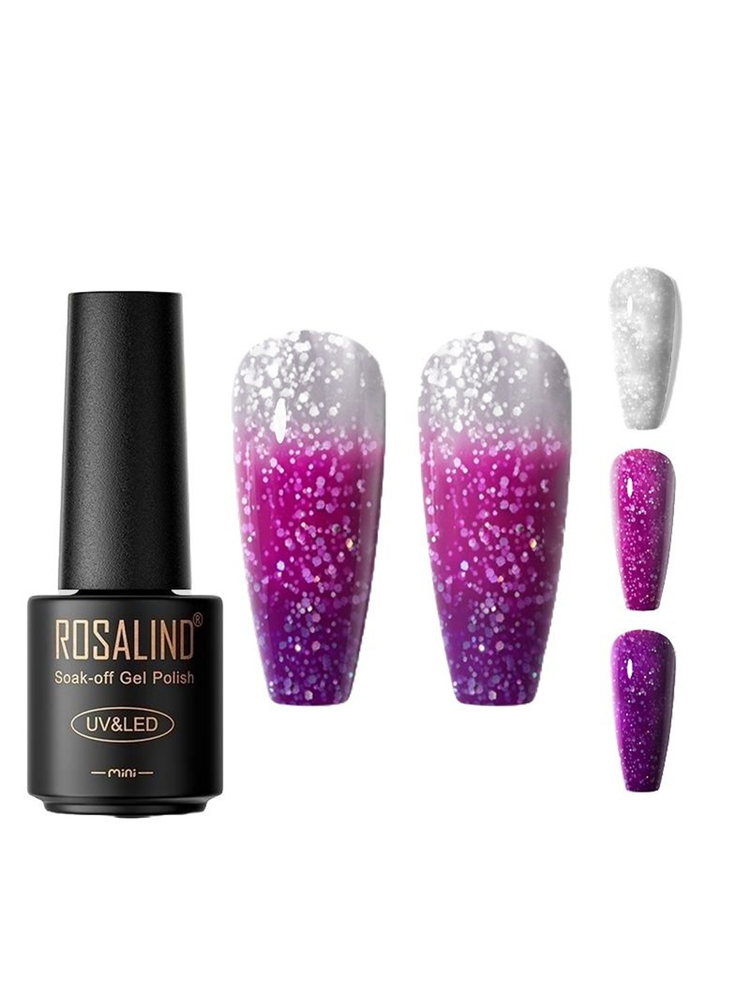 

ROSALIND Soak-Off UV Glitter Nail Polish - 7 ml - C236, Purple