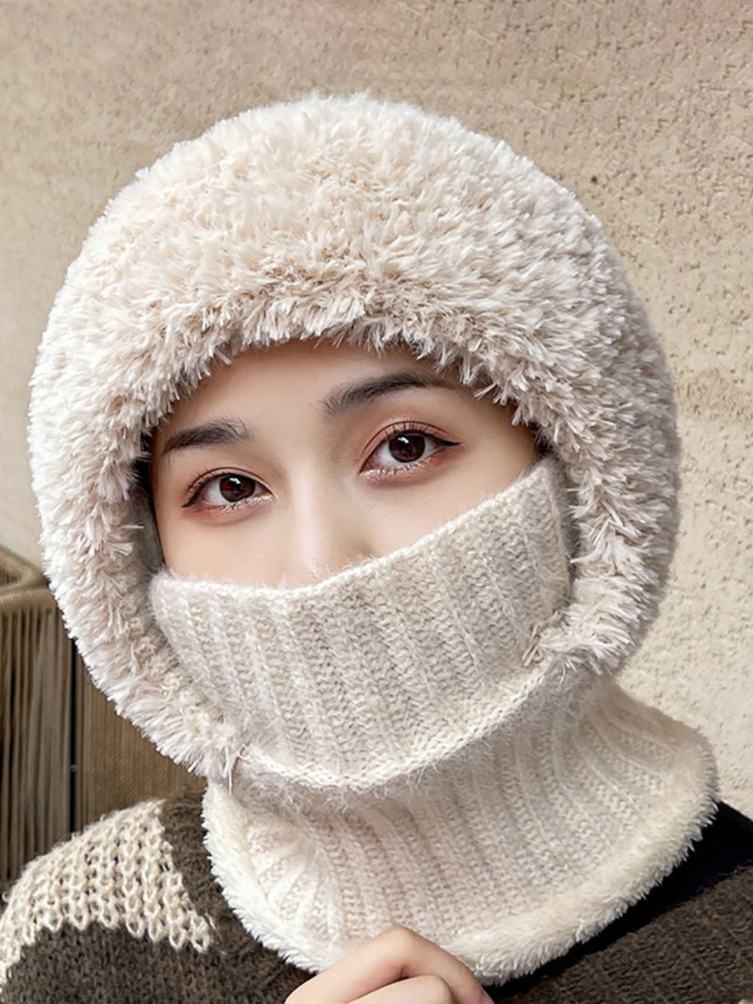 

StyleCast x Revolte Women Self Design Balaclava, Khaki
