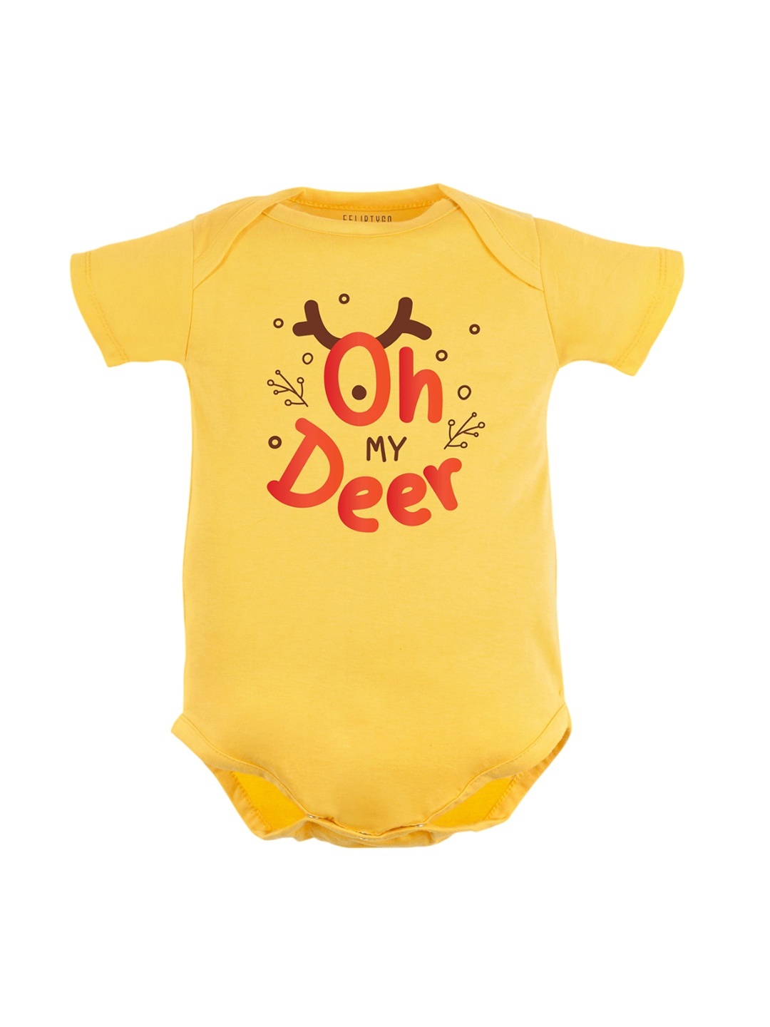 

FFLIRTYGO Infants Printed Cotton Bodysuit, Yellow