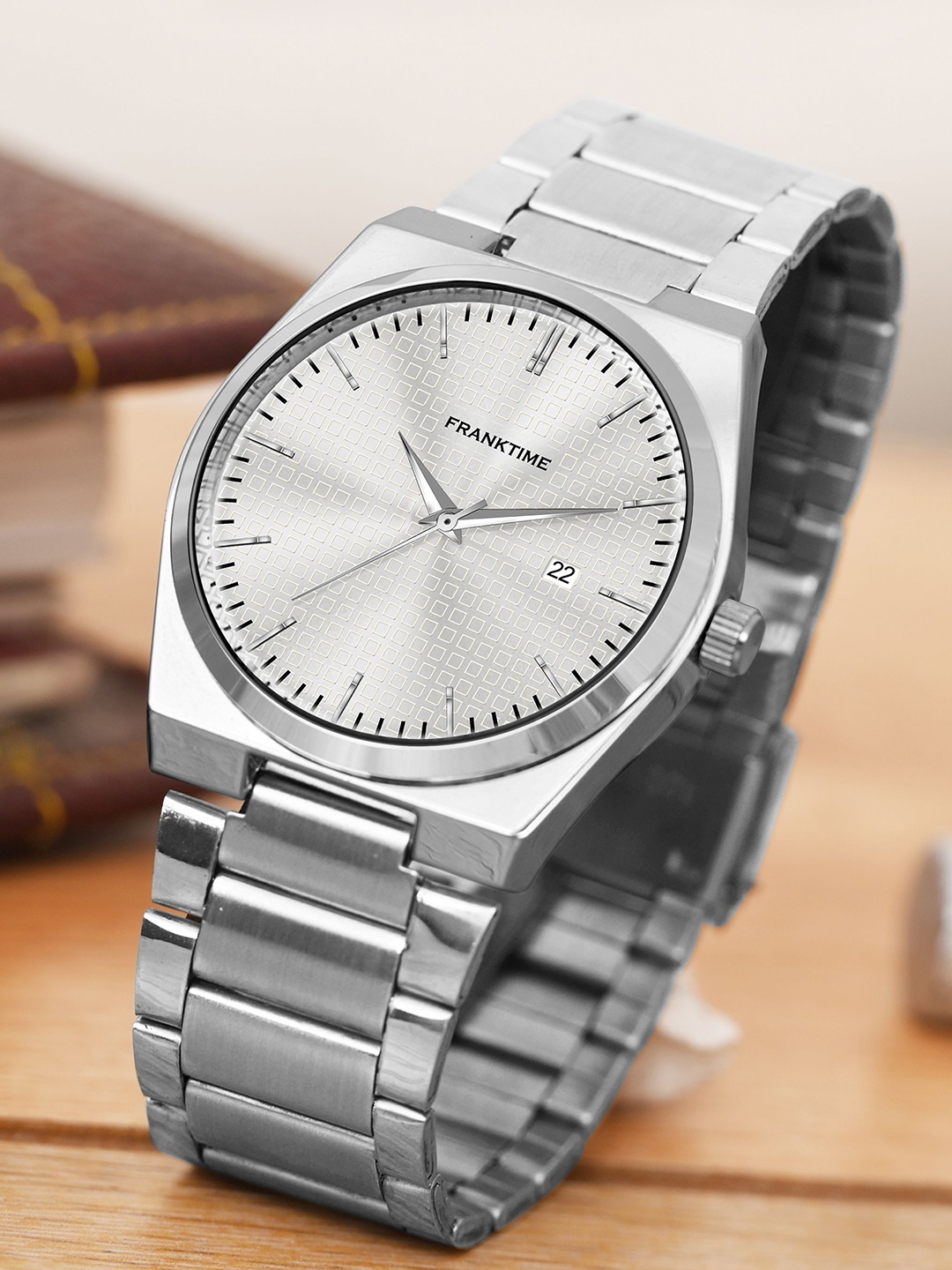 

Franktime Men Brass Dial & Stainless Steel Bracelet Style Straps Analogue Watch FT-0054 SL, Silver