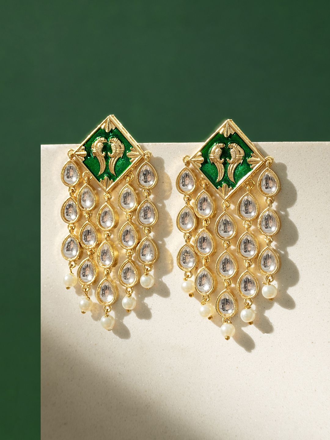 

TEEJH Contemporary Drop Earrings, Green