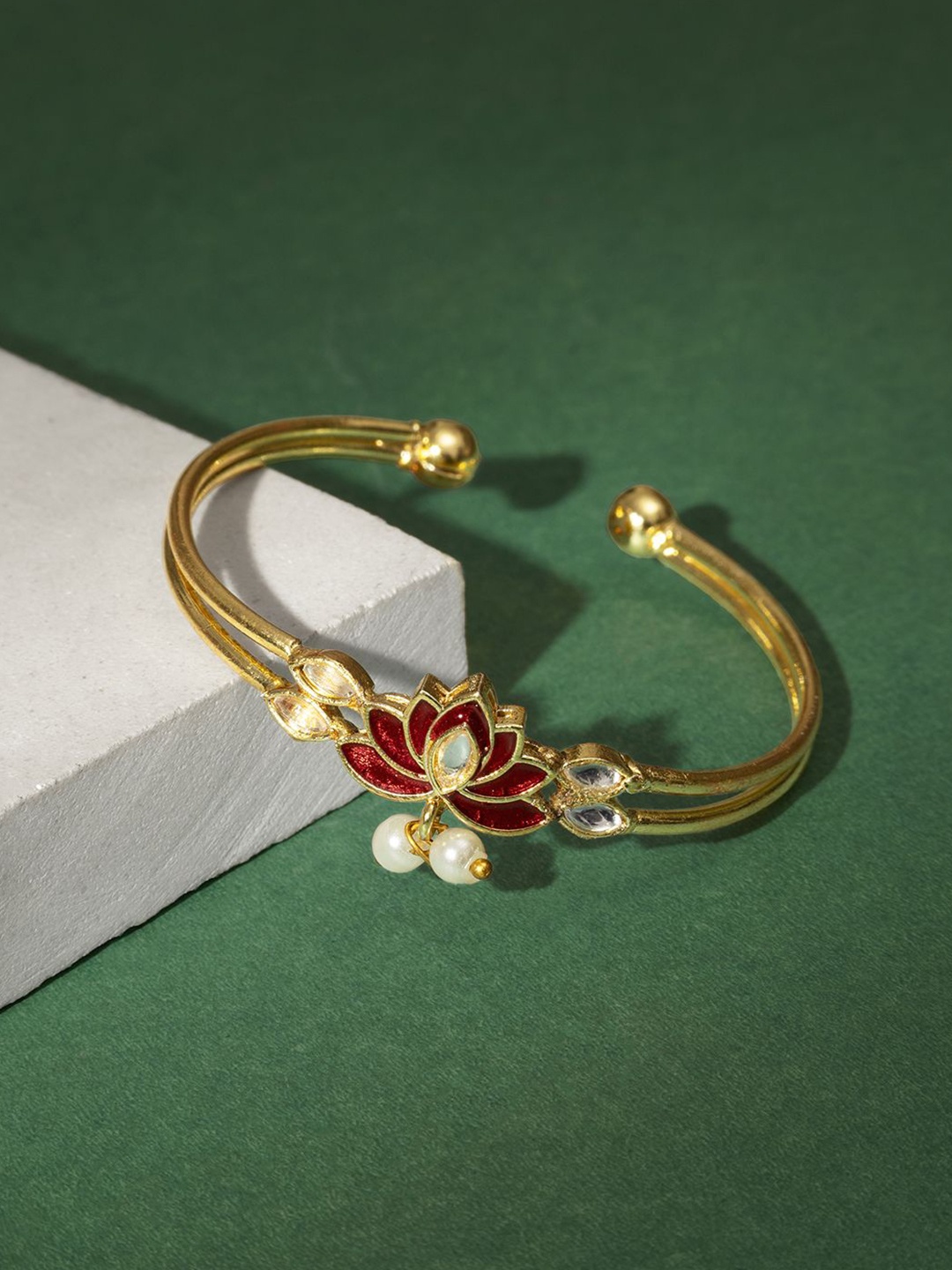 

TEEJH Women Handcrafted Gold-Plated Bangle-Style Bracelet