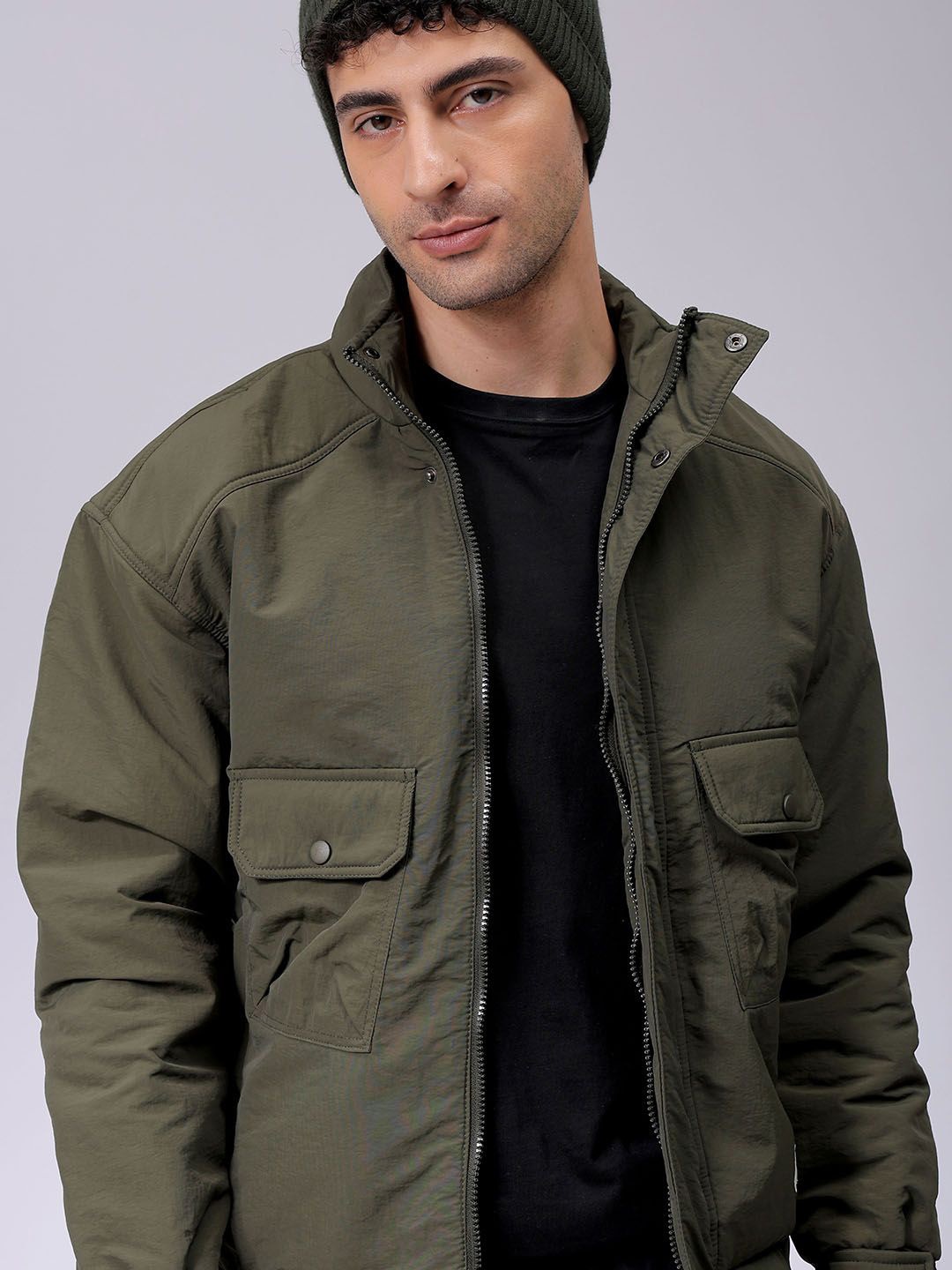 

The Indian Garage Co Men Quilted Jacket, Olive