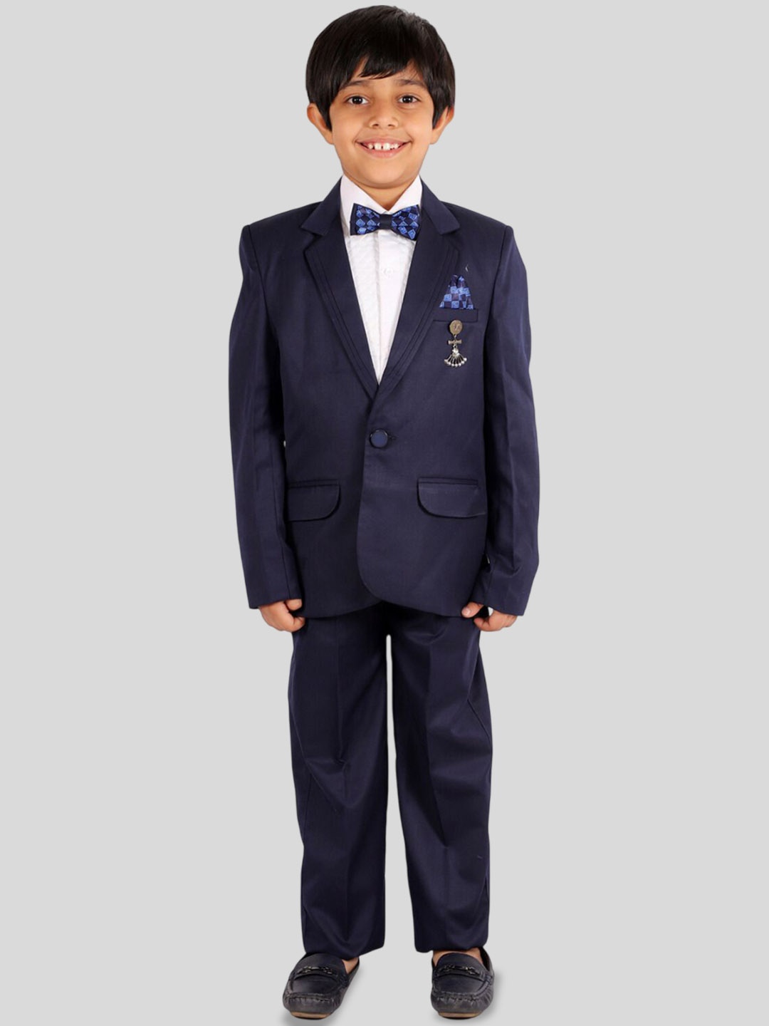 

BAESD Boys Three-Piece Regular Fit Single-Breasted Suit, Navy blue