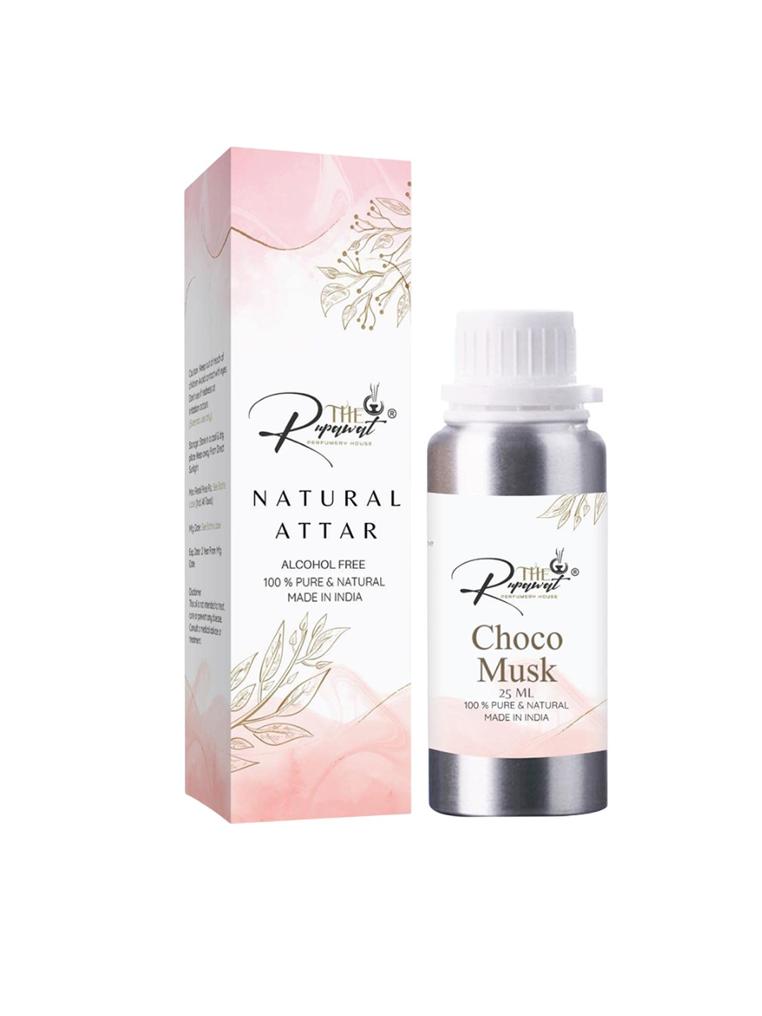 

THE RUPAWAT Perfumery House Choco Musk Pure & Natural Alcohol-Free Attar -25 ml, Transparent