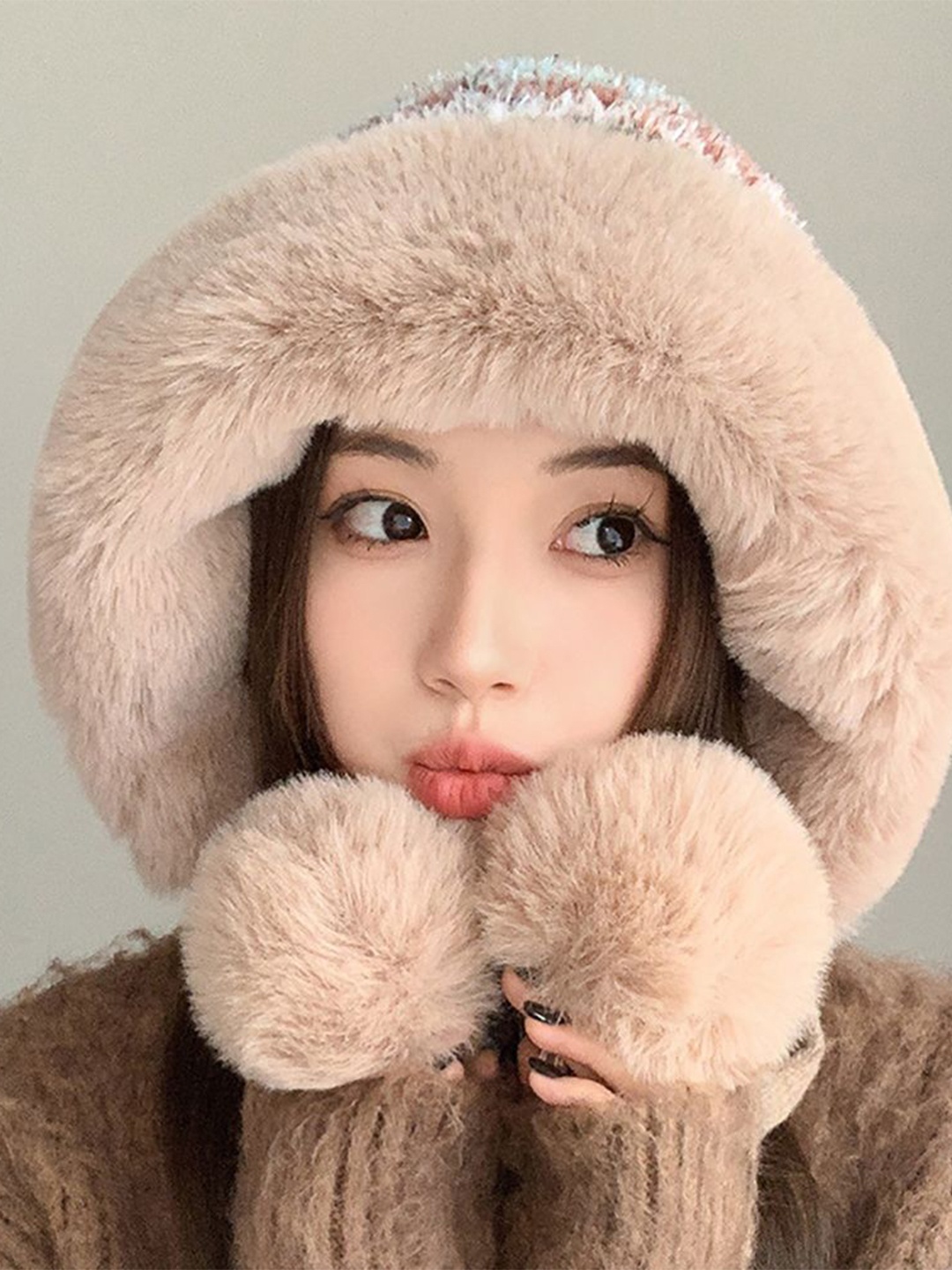 

StyleCast x Revolte Women Printed Beanie, Beige