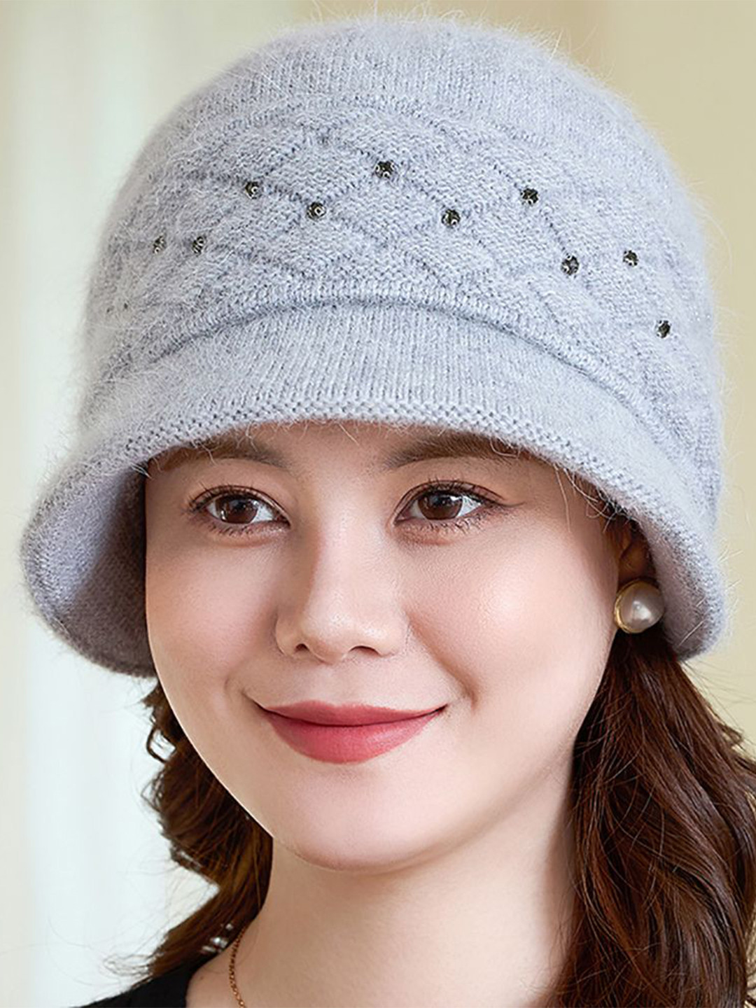 

StyleCast x Revolte Women Self Design Beanie, Grey