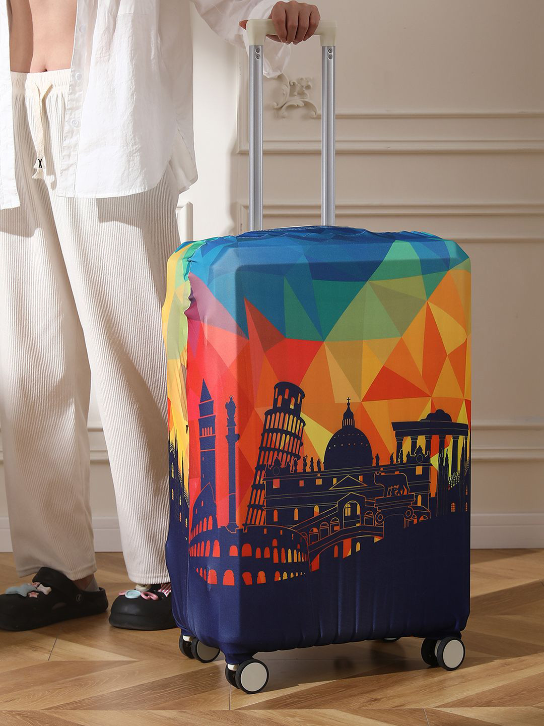 

HOKIPO Other Prints Scratch Resistant Bag Cover Travel Accessory, Blue