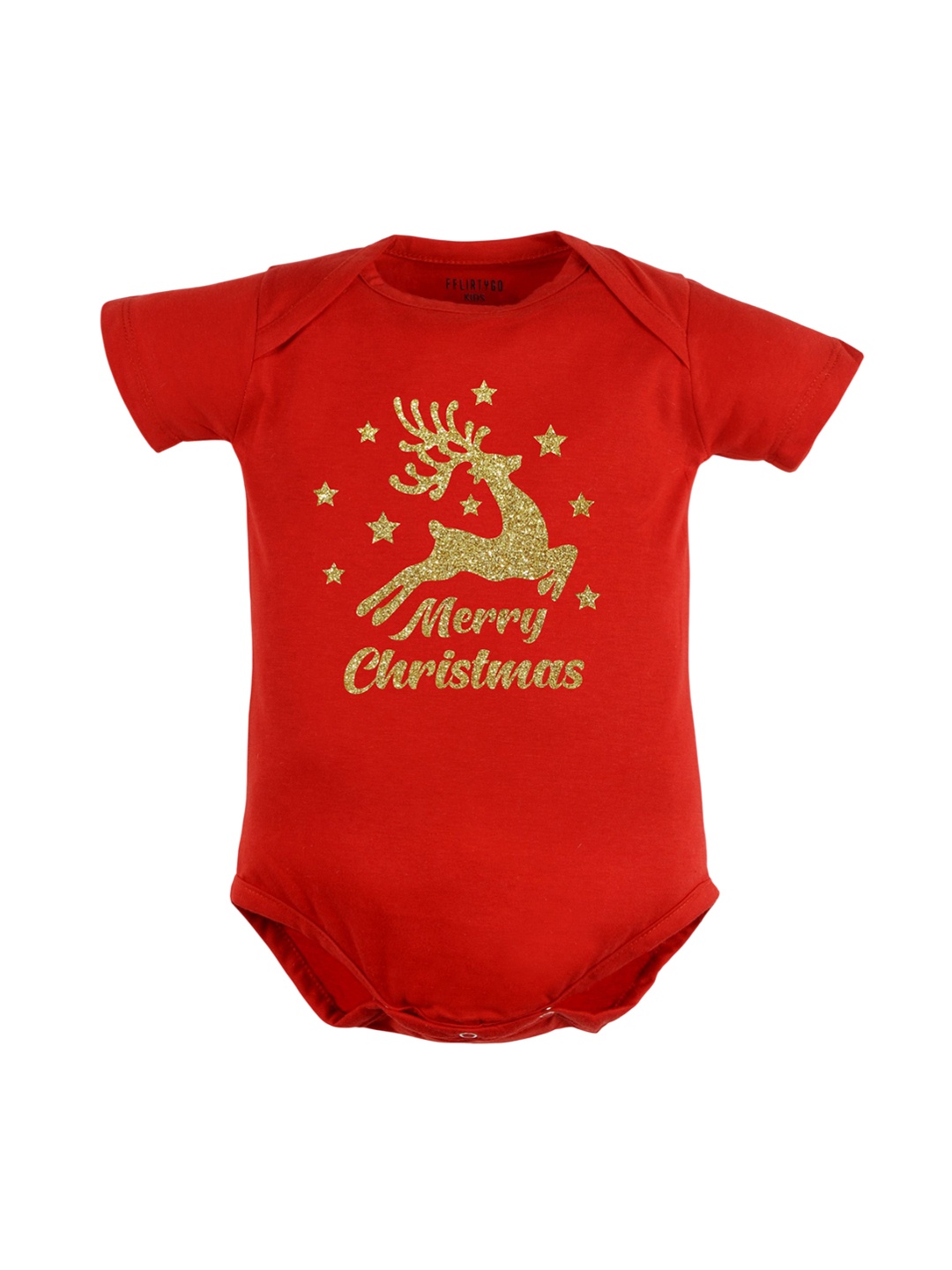 

FFLIRTYGO Infants Printed Pure Cotton Bodysuit, Red