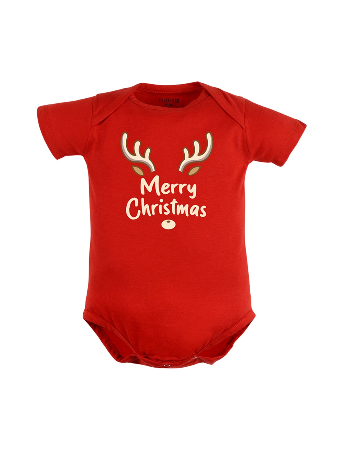 

FFLIRTYGO Infants Printed Pure Cotton Bodysuit, Red