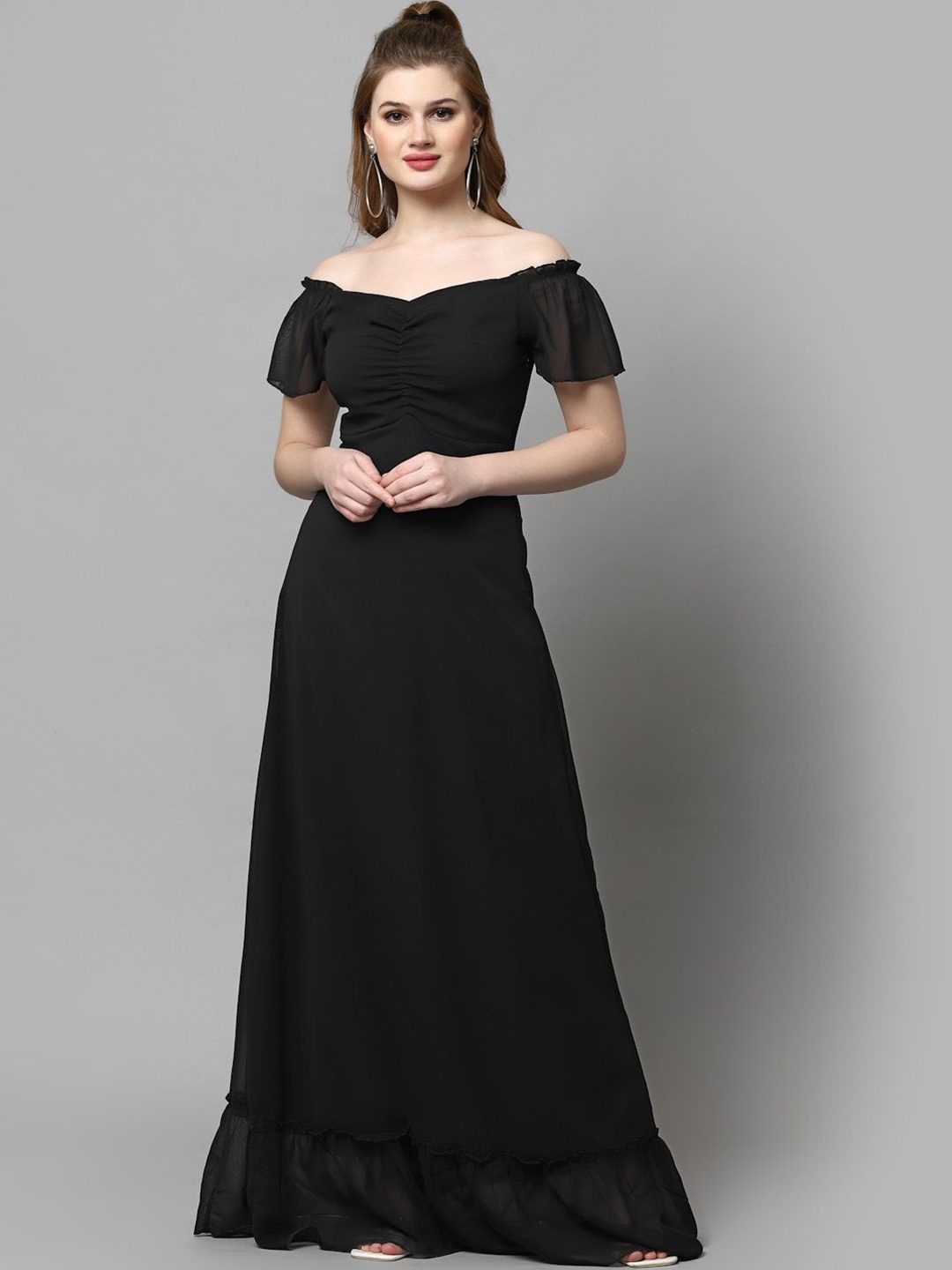 

BAESD Women Off-Shoulder Fit and Flare Dress, Black