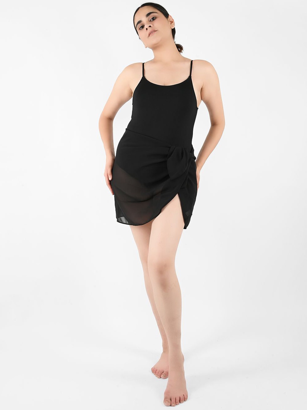 

Blissence Women Short Swim Cover Up Sarong, Black