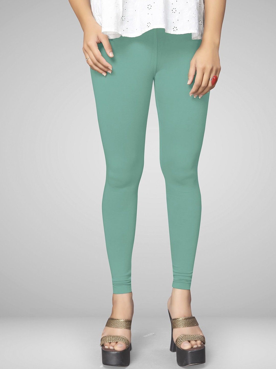 

MANTICORE Women Cotton Ankle Length Leggings, Green