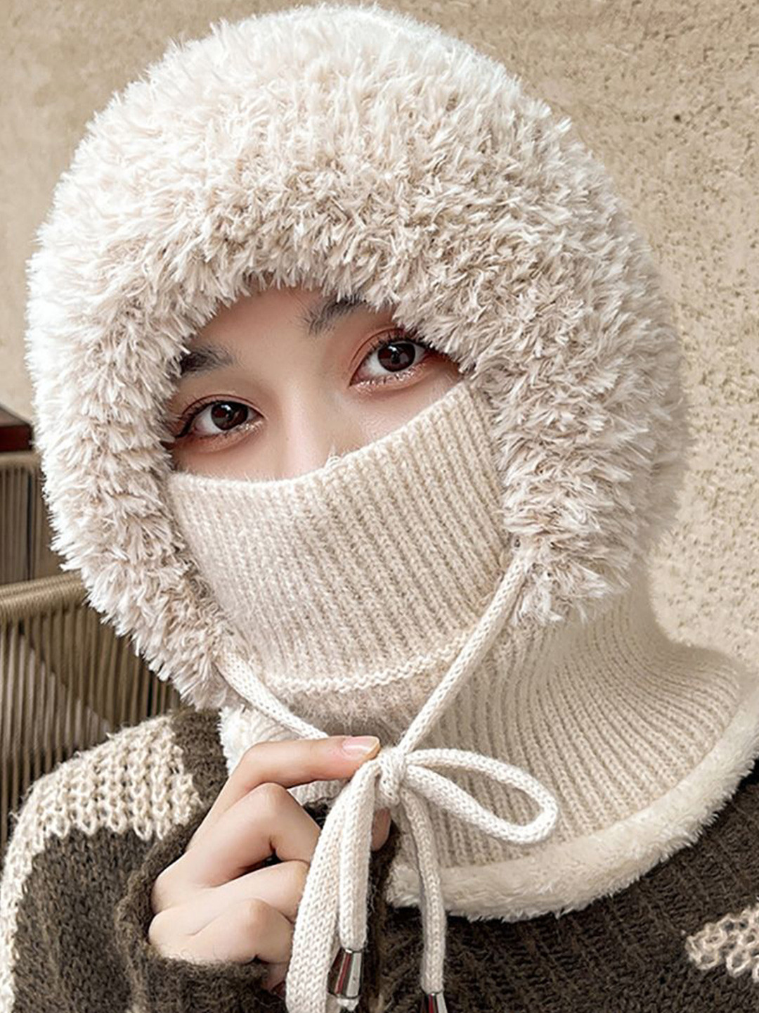 

StyleCast x Revolte Women Self Design Beanie Cap, Off white