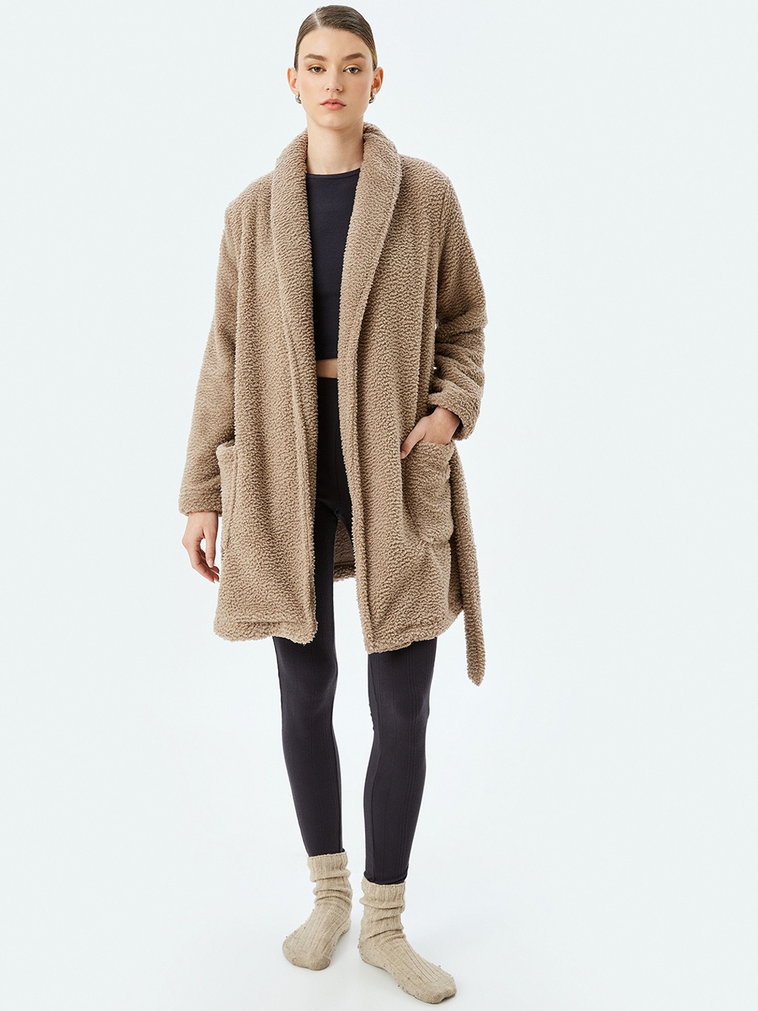 

Koton Women Long Sleeves Robe, Brown