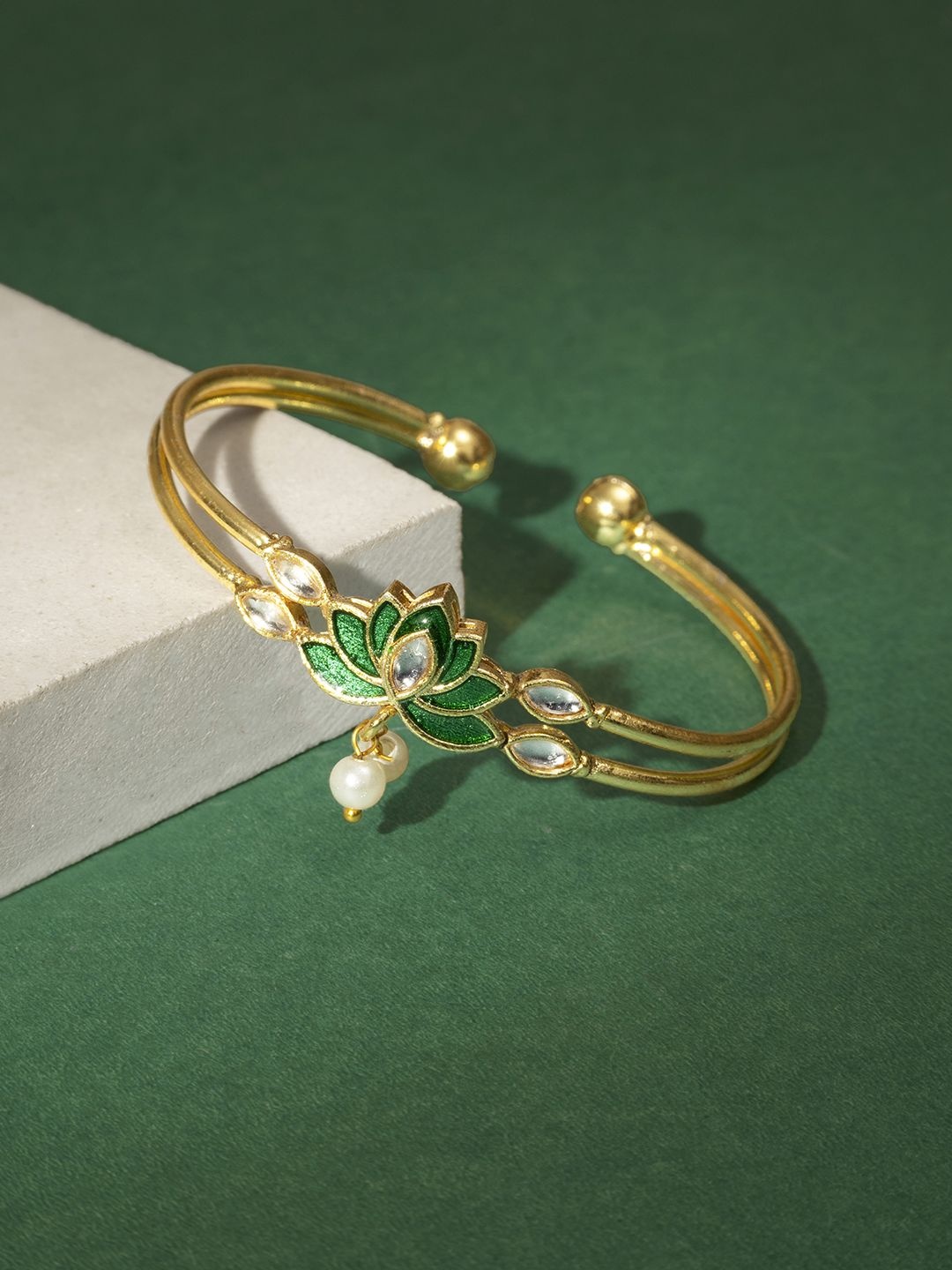 

TEEJH Women Handcrafted Gold-Plated Bangle-Style Bracelet