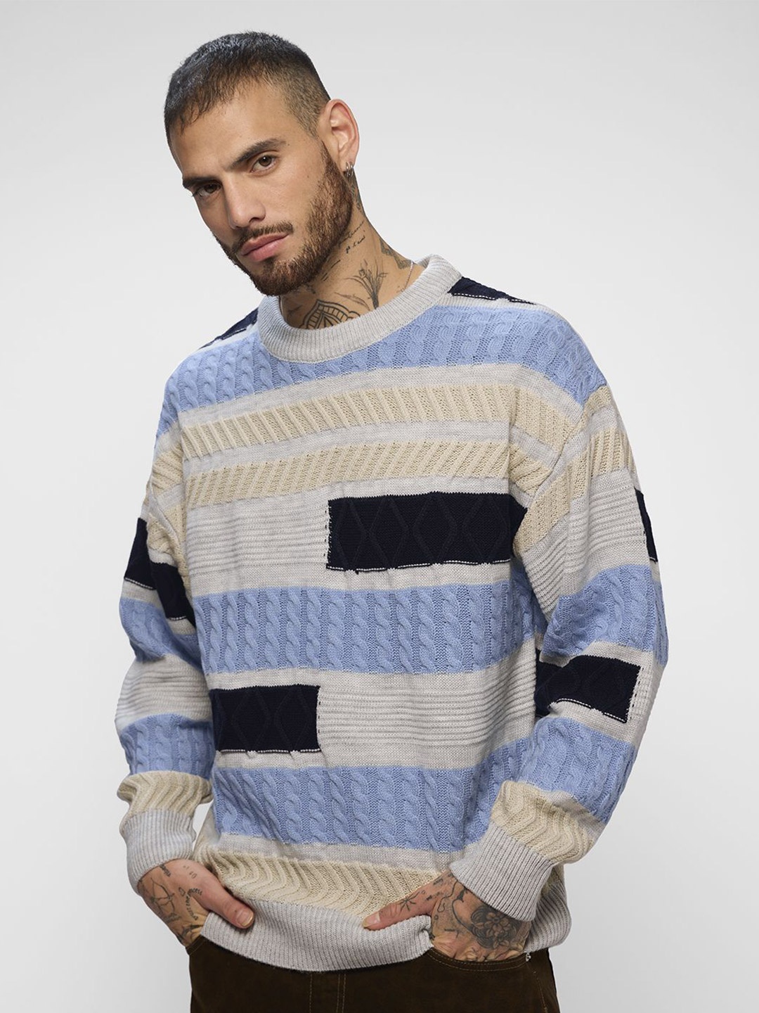 

The Souled Store Men Colourblocked Sweatshirt, Multi