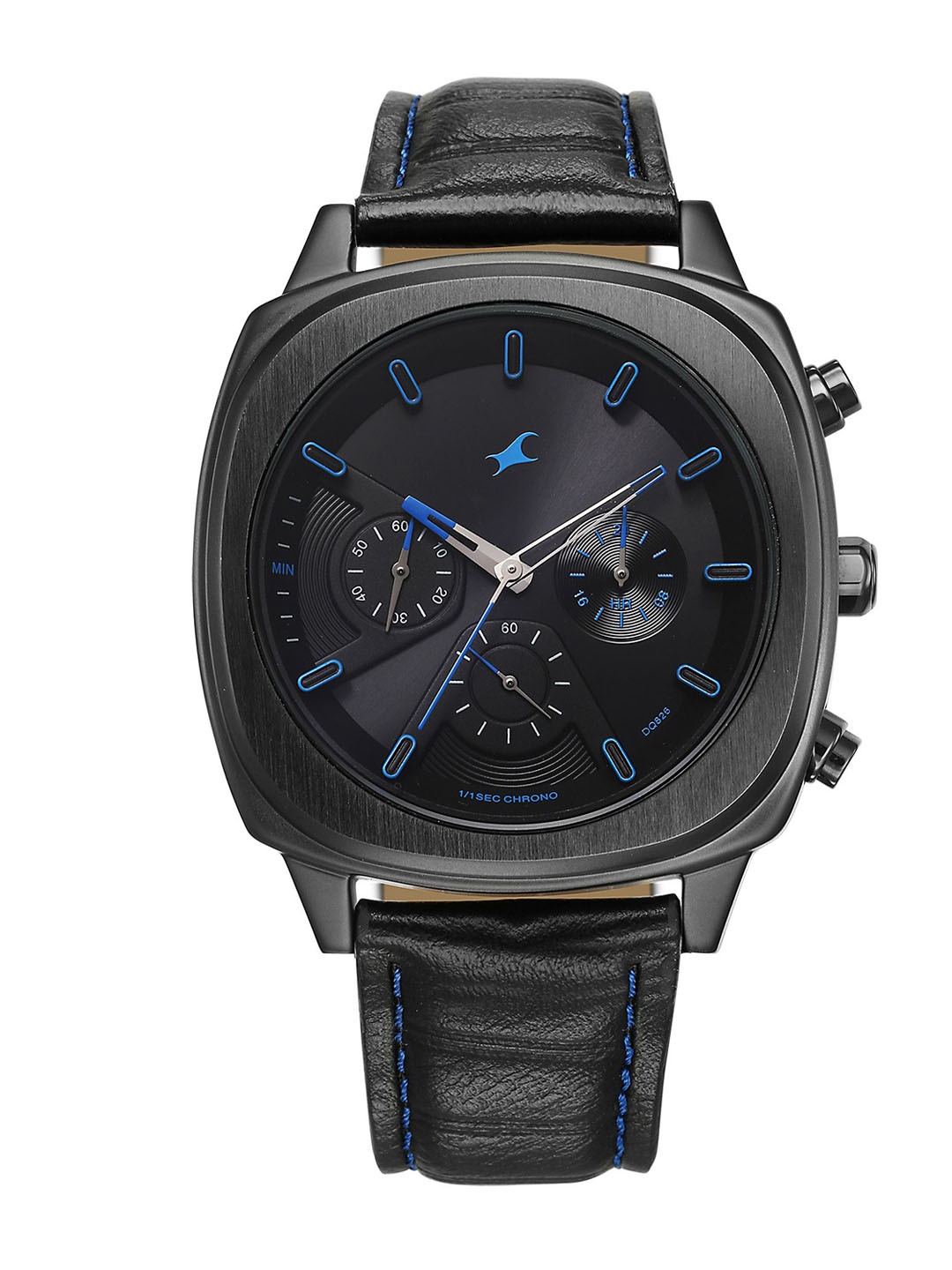 

Fastrack Men Brass Dial & Leather Straps Analogue Watch 3319NL02, Black