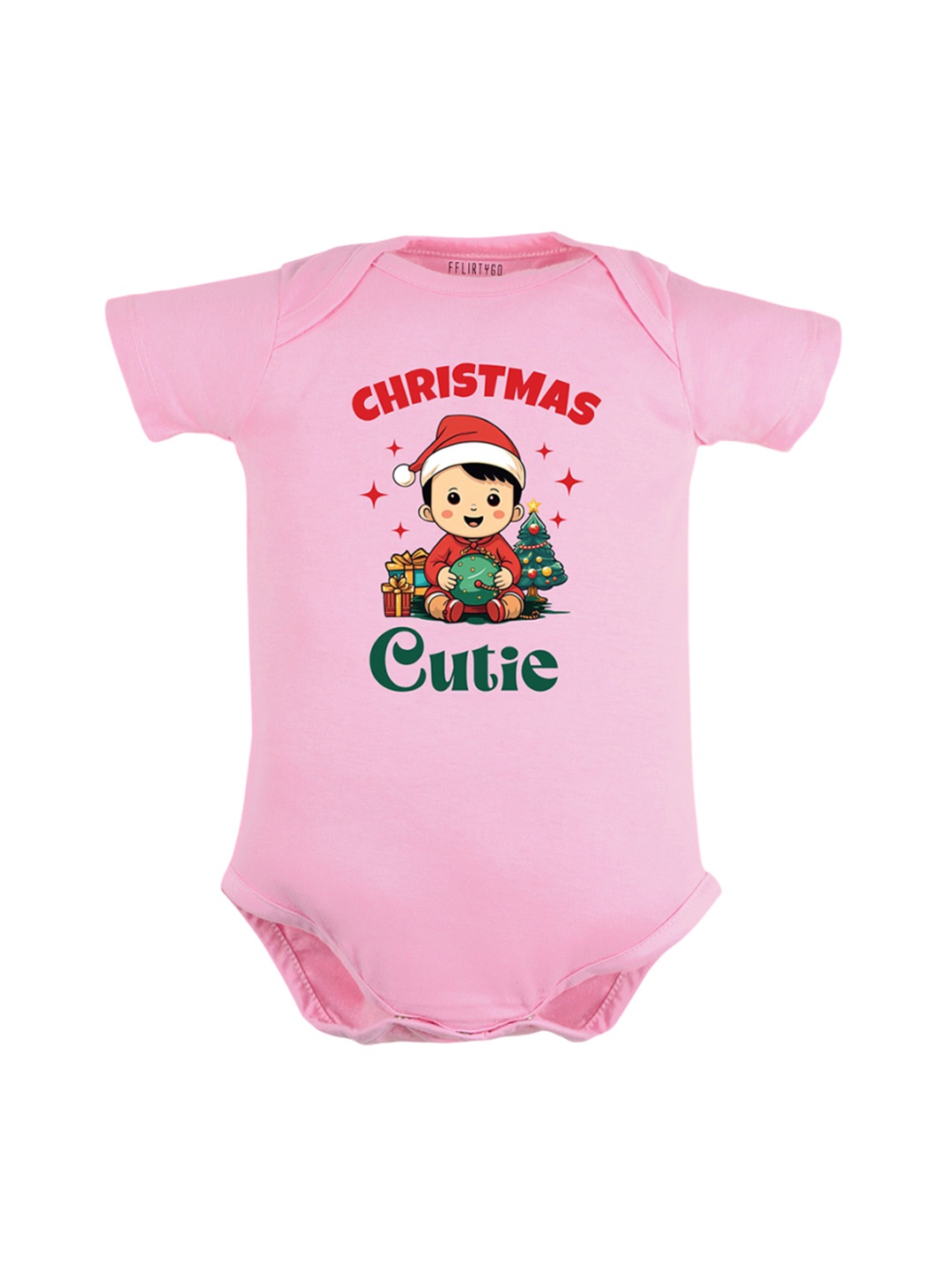 

FFLIRTYGO Infants Printed Pure Cotton Bodysuit, Pink