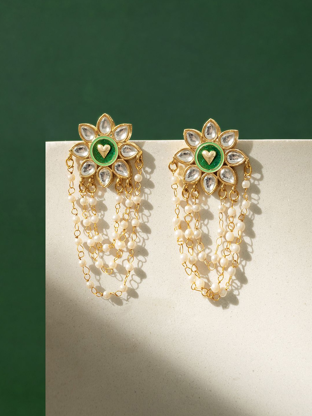 

TEEJH Contemporary Drop Earrings, Green