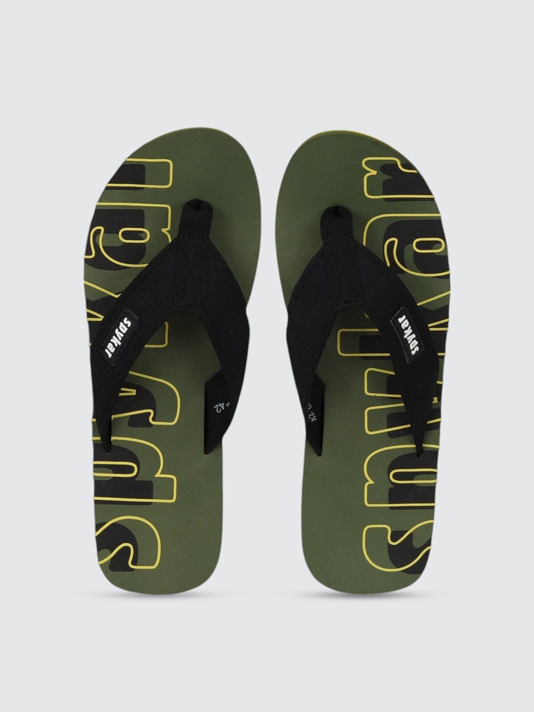 

SPYKAR Men Printed Thong Flip-Flops, Olive