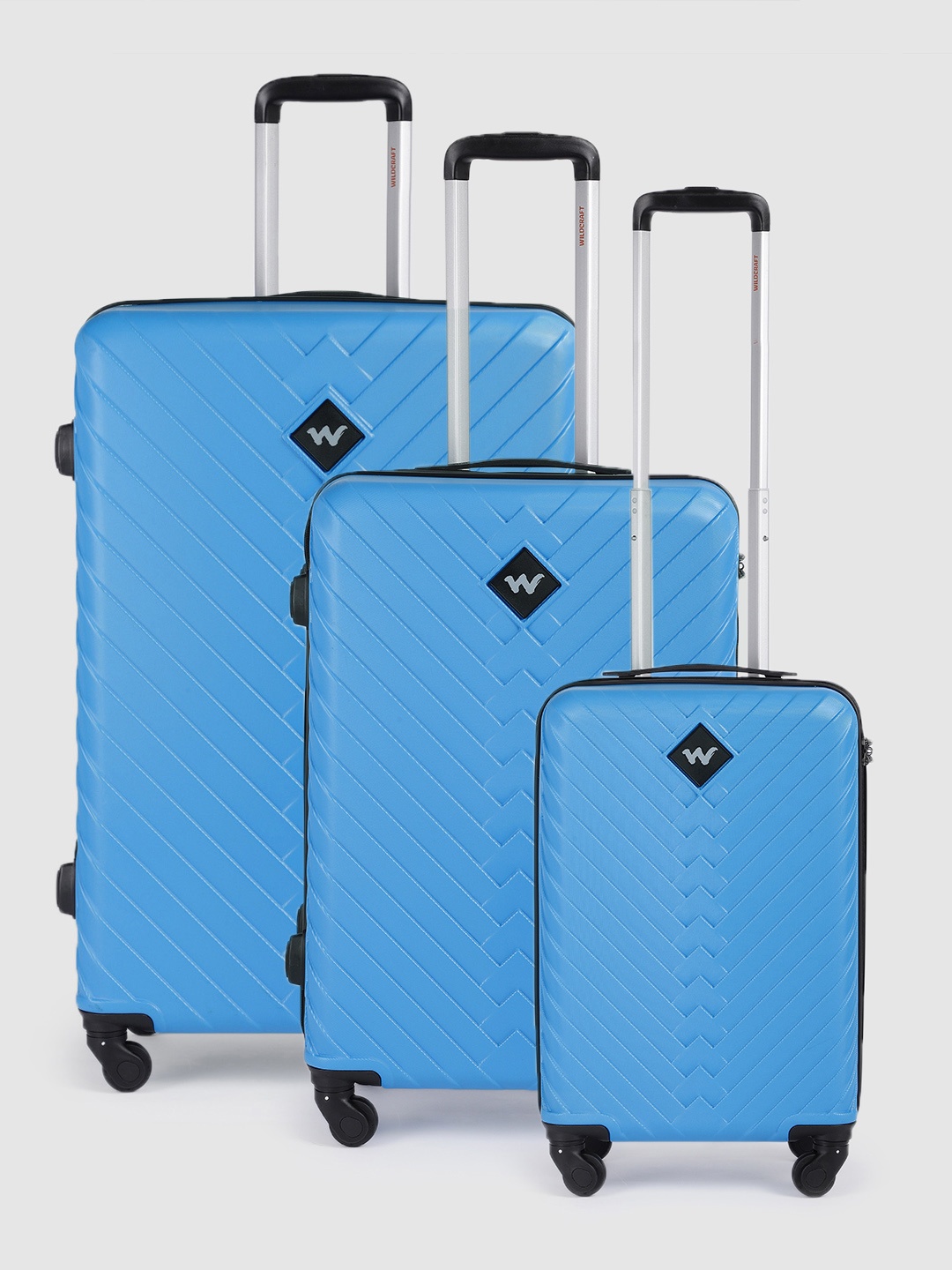 

Wildcraft Set of 3 Citron Trolley Suitcases - Cabin, Medium & Large, Blue