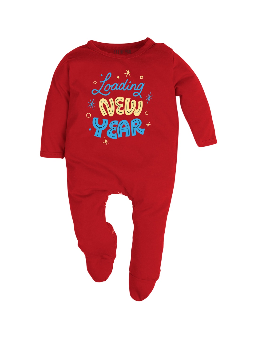 

FFLIRTYGO Infants Printed Pure Cotton Sleepsuit, Red
