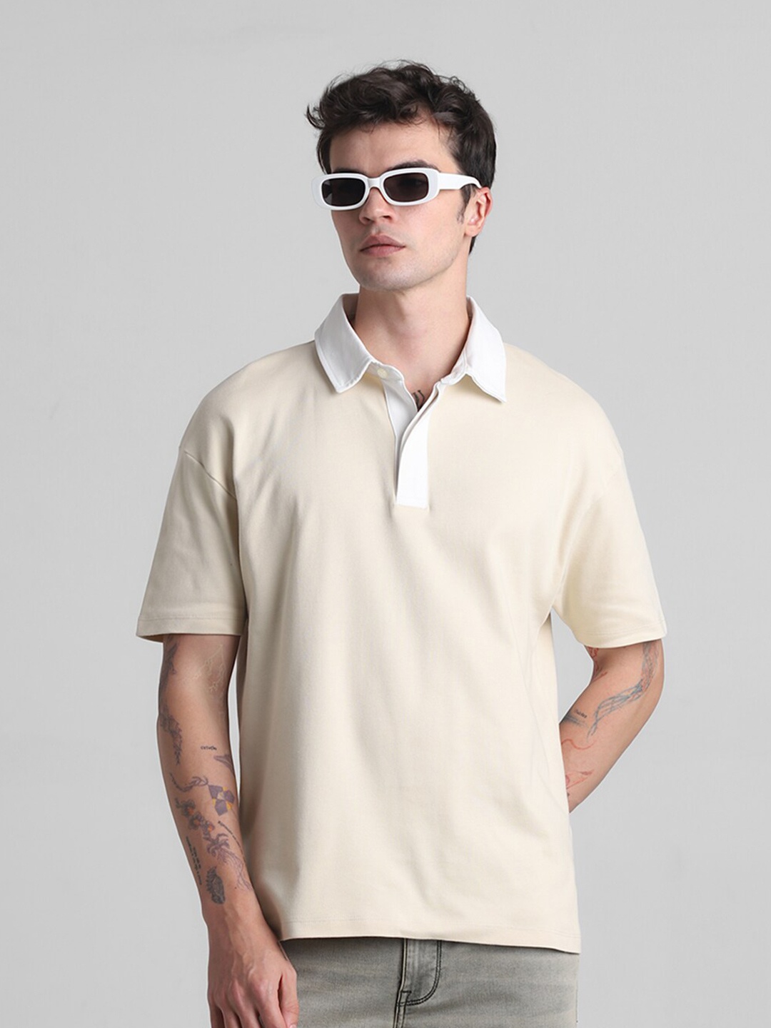 

Jack & Jones Pure Cotton Oversized T-shirt, Beige