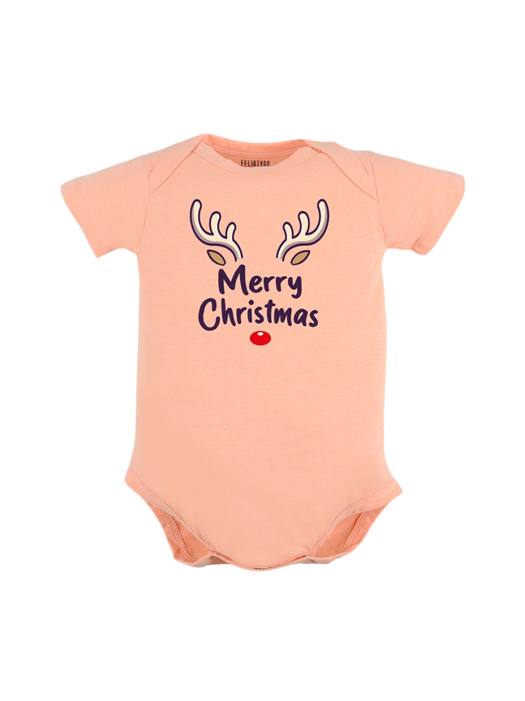 

FFLIRTYGO Infants Printed Cotton Bodysuit, Peach