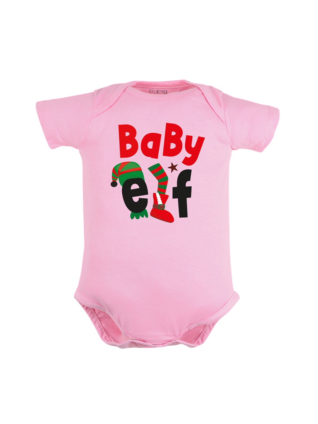 

FFLIRTYGO Infants Printed Pure Cotton Bodysuit, Pink