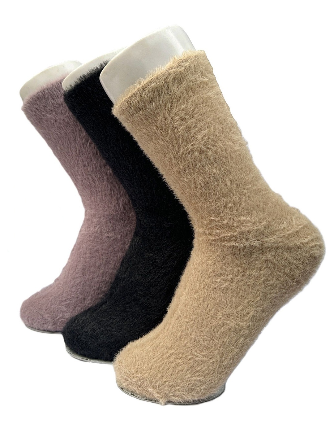 

Alexvyan Women Pack Of 3 Calf-Length Socks, Beige