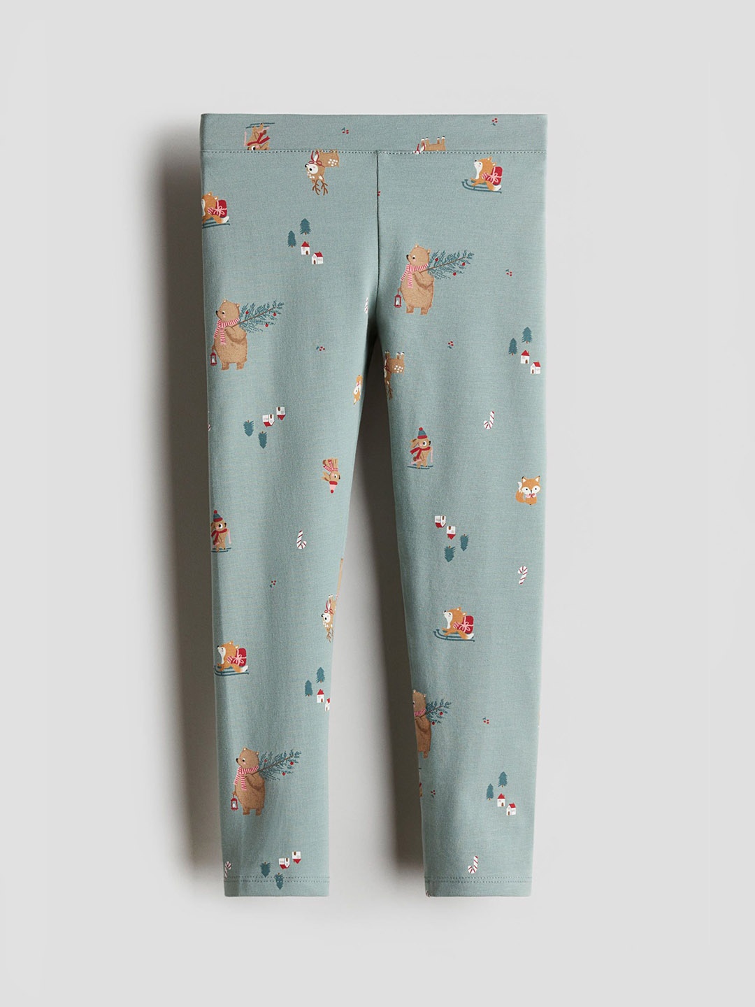 

H&M Girls Printed Jersey Leggings, Green