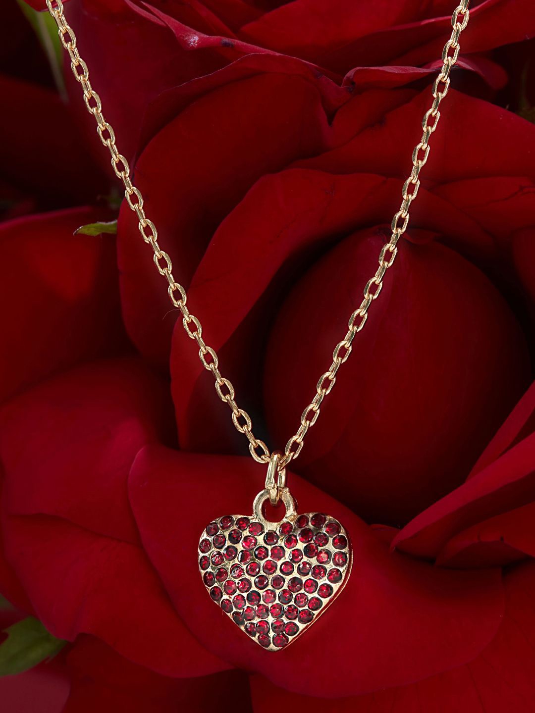 

Accessorize Heart Shaped Pendants with Chains, Red