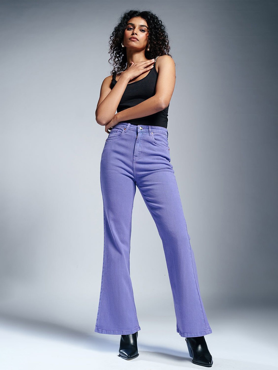 

FREAKINS Women Jean Bootcut High-Rise Stretchable Jeans, Purple